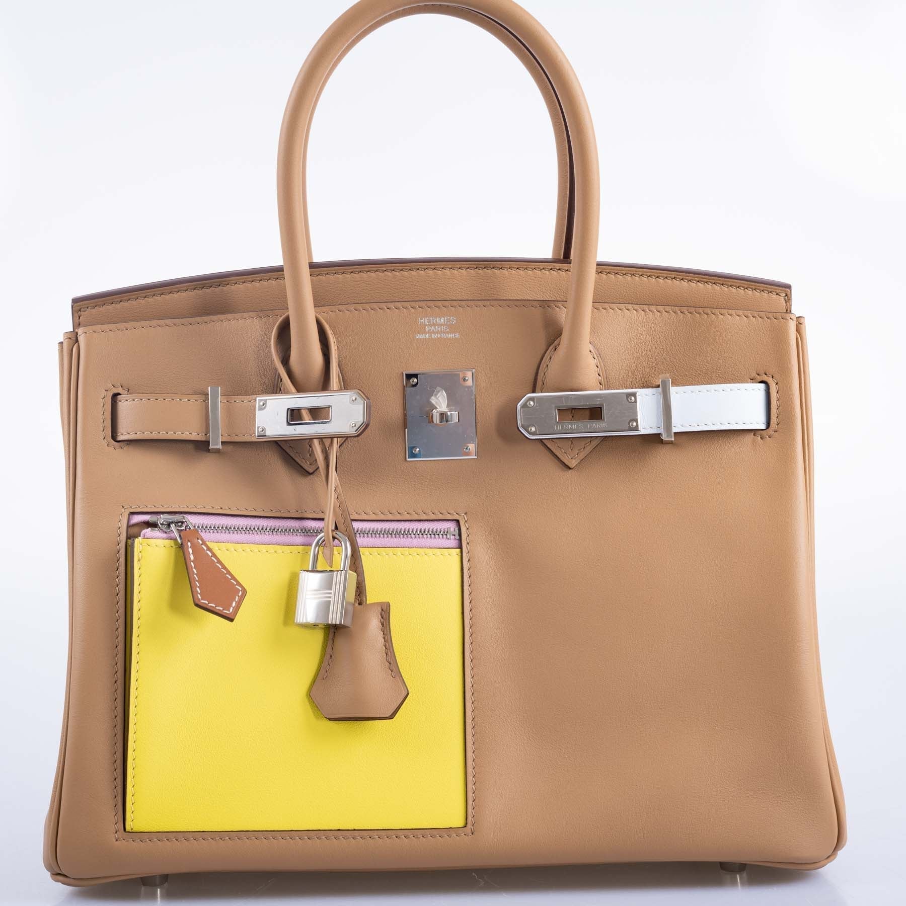 Hermès Birkin 30 Colormatic Chai, Lime, Blue Brume, and Cassis Swift Palladium Hardware