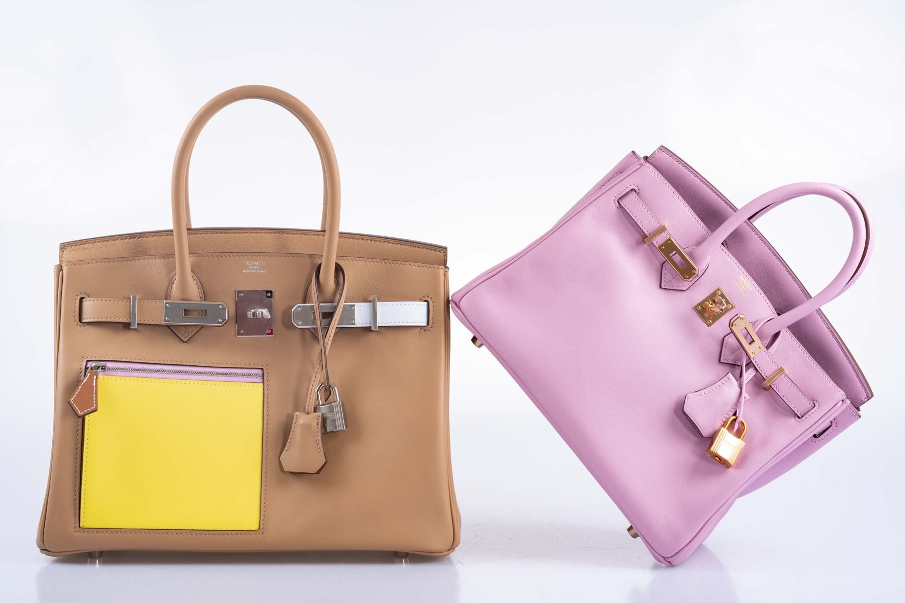 Hermès Birkin 30 Colormatic Chai, Lime, Blue Brume, and Cassis Swift Palladium Hardware