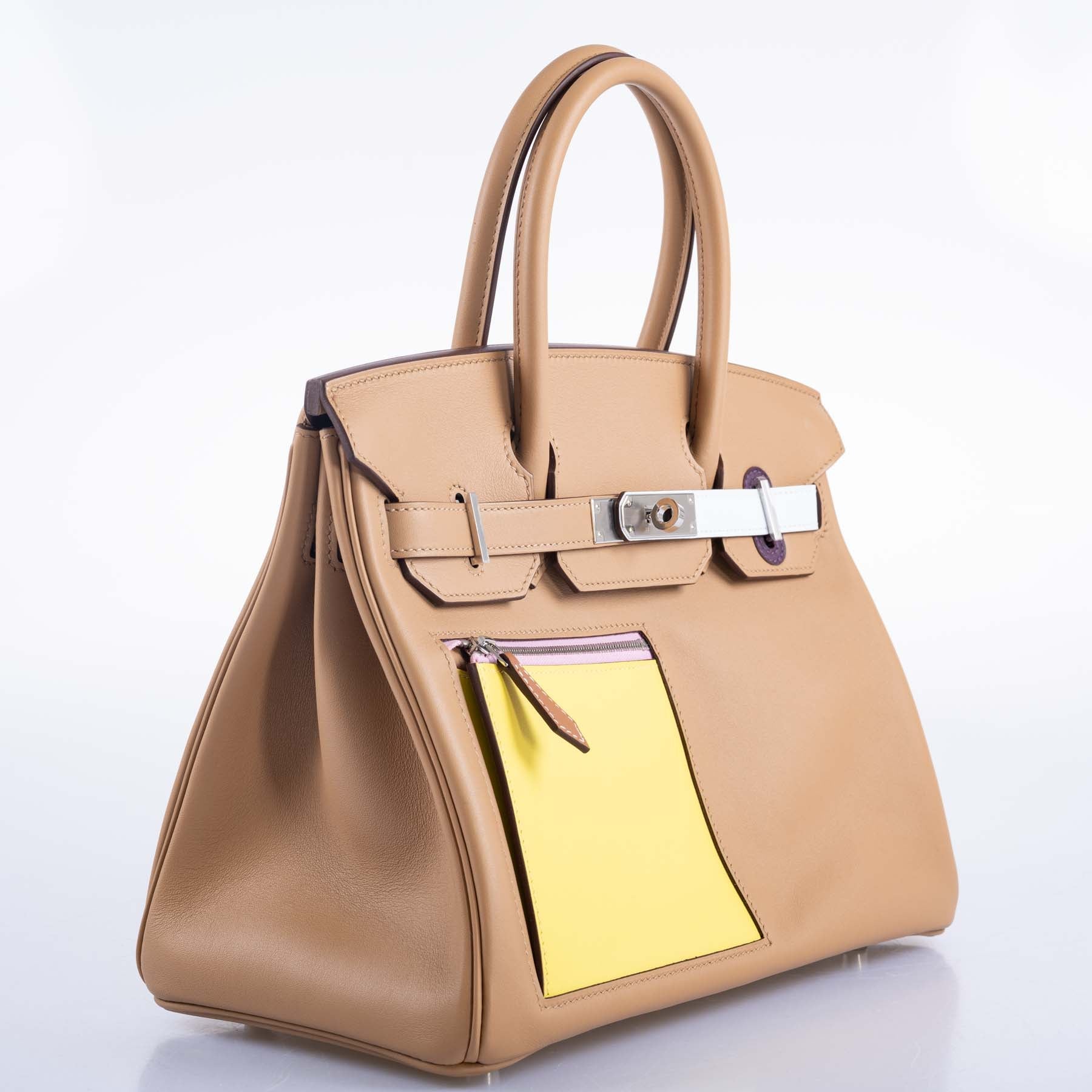Hermès Birkin 30 Colormatic Chai, Lime, Blue Brume, and Cassis Swift Palladium Hardware