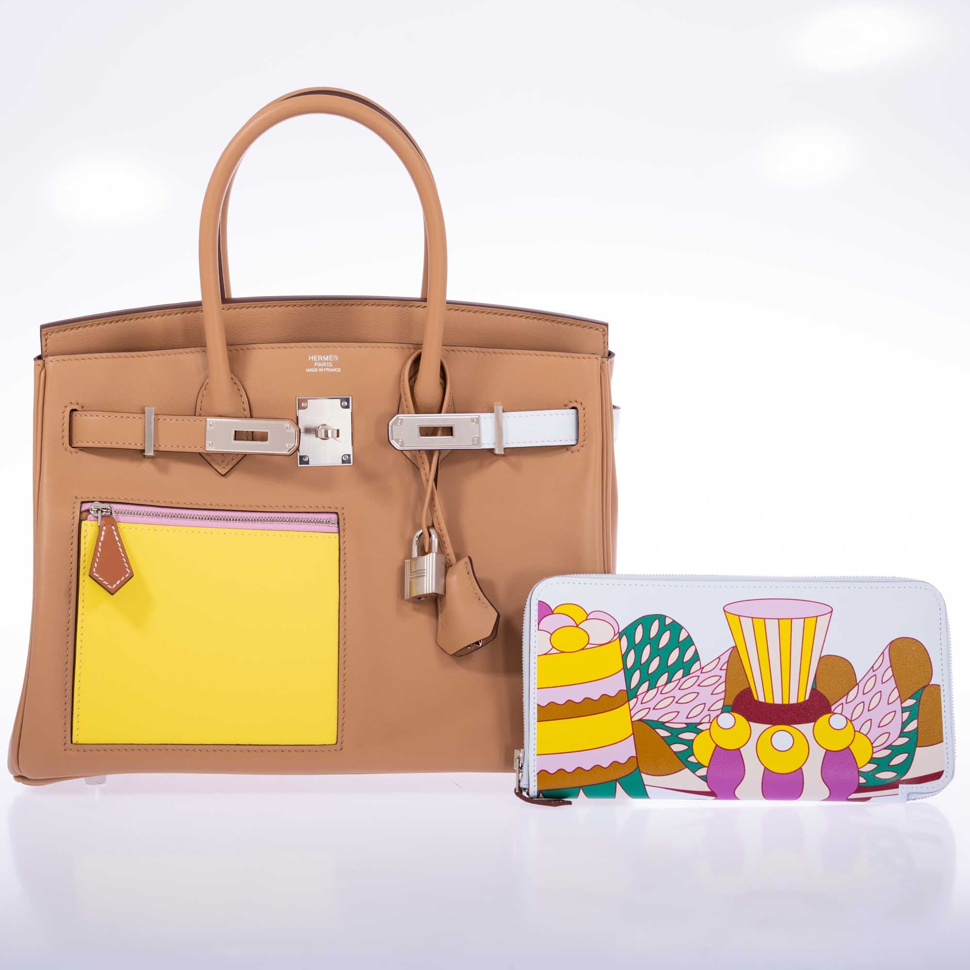 Hermès Birkin 30 Colormatic Chai, Lime, Blue Brume, and Cassis