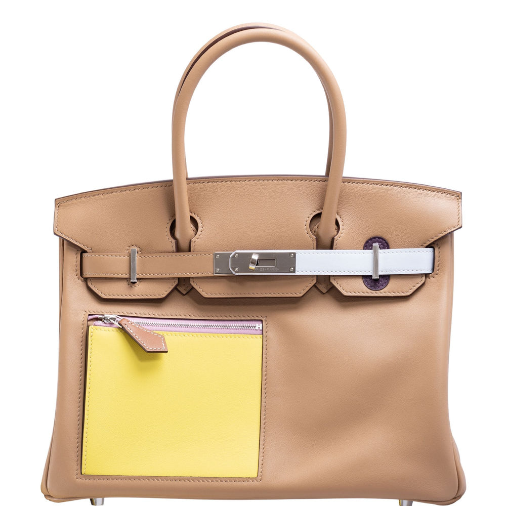 Hermès Birkin 30 Colormatic Chai, Lime, Blue Brume, and Cassis Swift Palladium Hardware