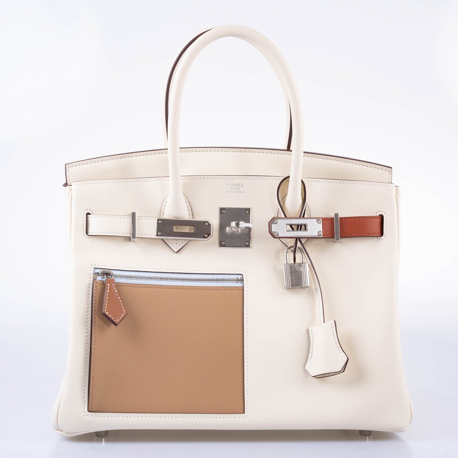 Hermès Birkin 30 Colormatic Nata, Chai and Cuivre Swift Palladium Hardware