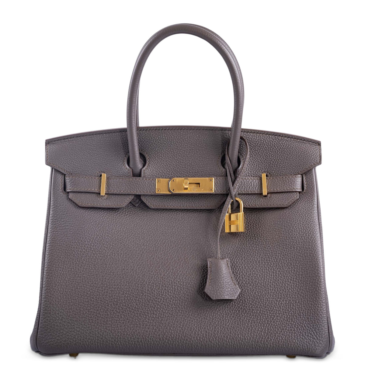 Hermès Birkin 30 Étain Togo Gold Hardware, front view