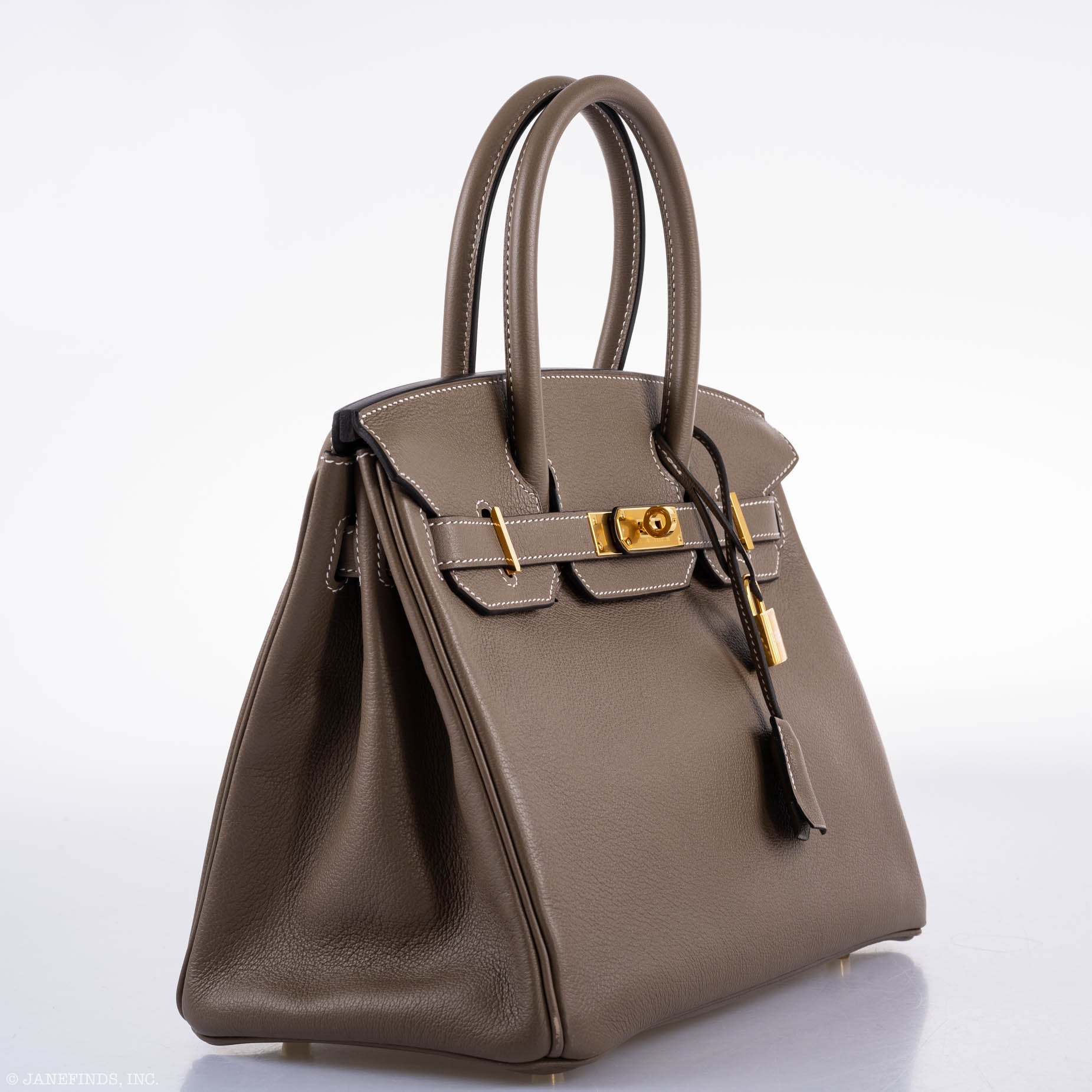 Hermès Birkin 30 Etoupe Navillo leather Gold Hardware