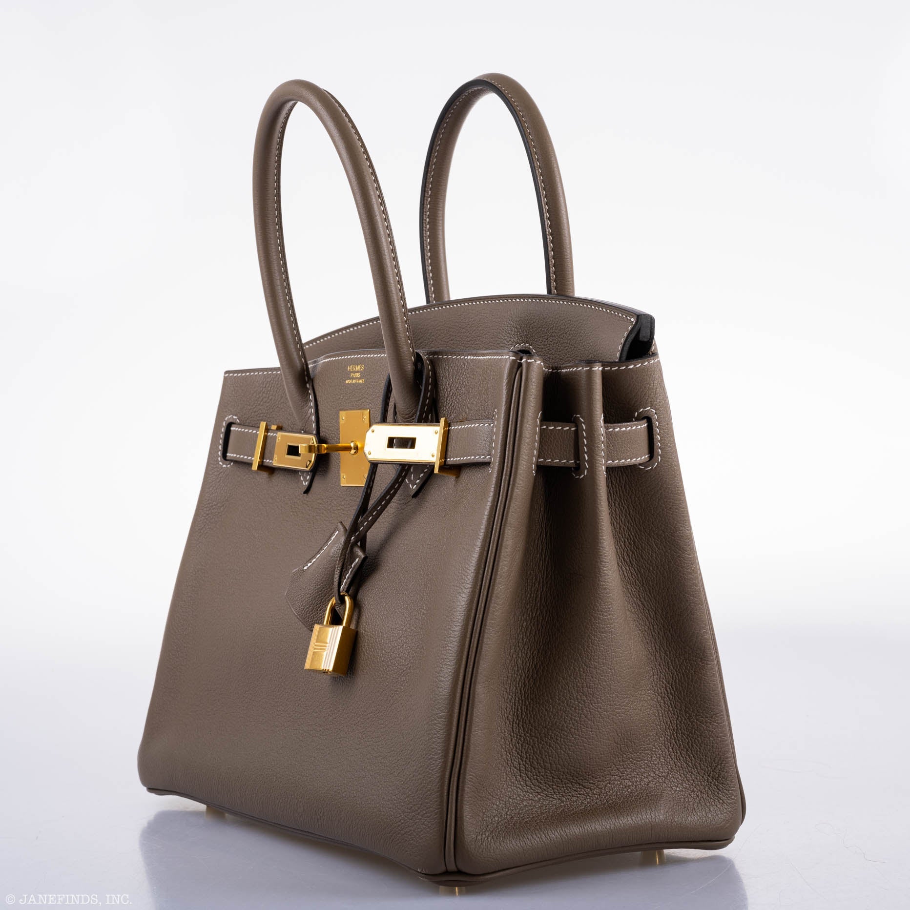 Hermès Birkin 30 Etoupe Navillo leather Gold Hardware