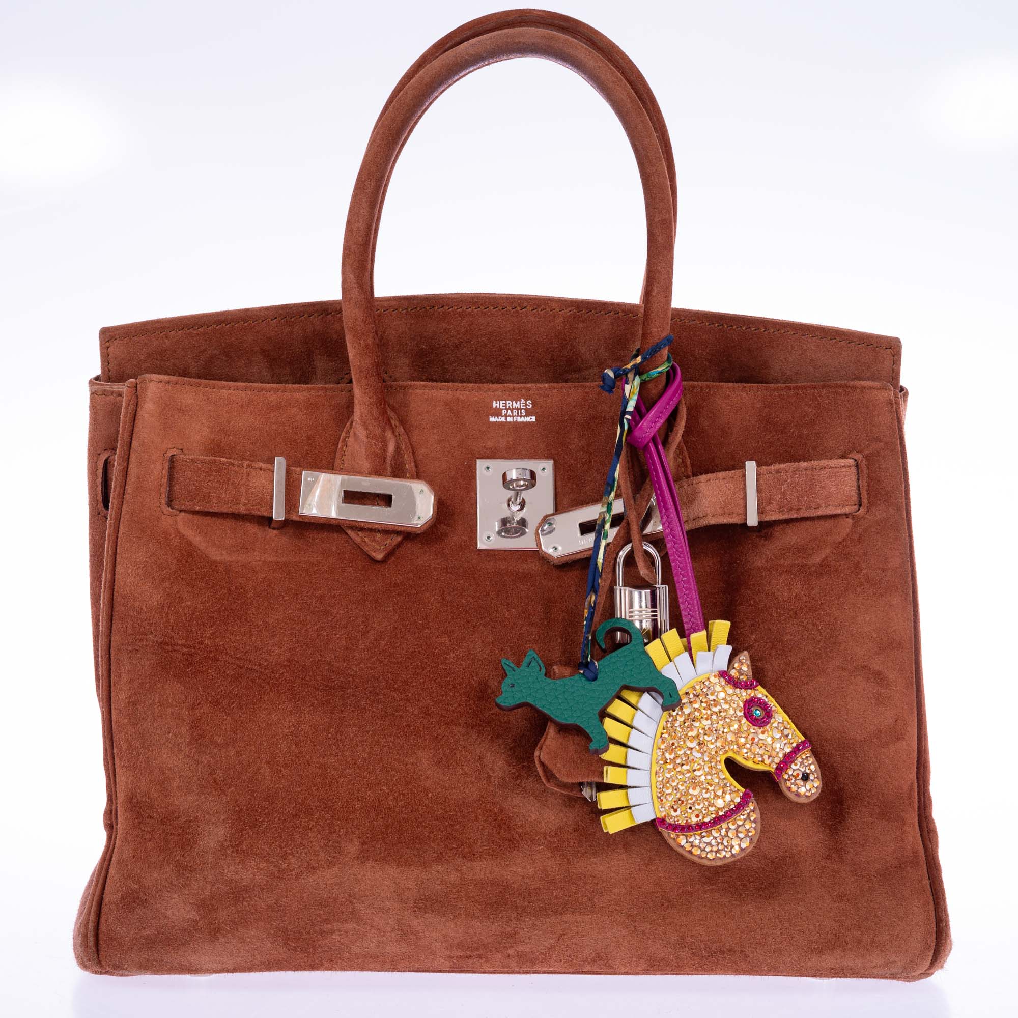 Hermès Birkin 30 Fauve Doblis Suede Palladium Hardware