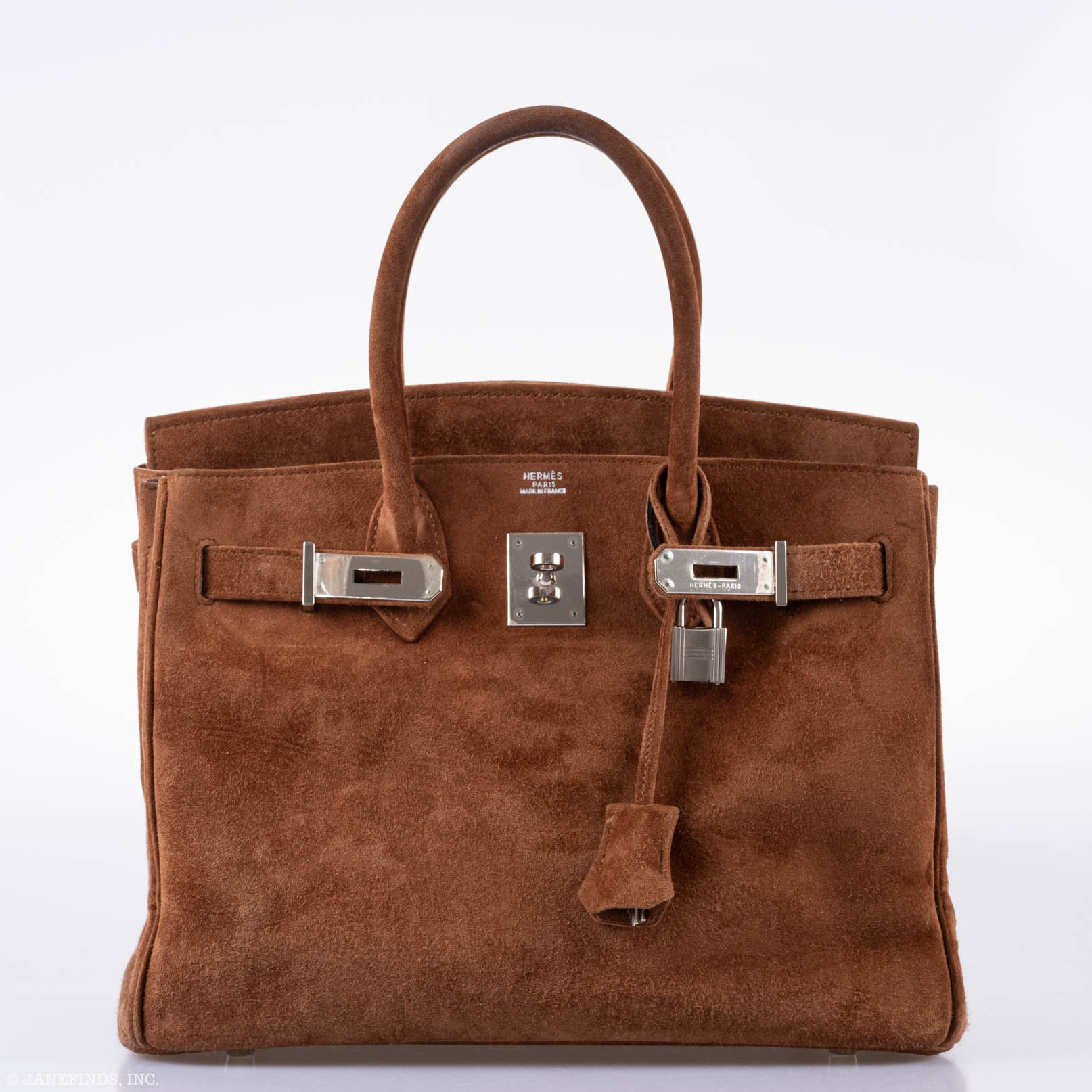 Hermès Birkin 30 Fauve Doblis Suede Palladium Hardware