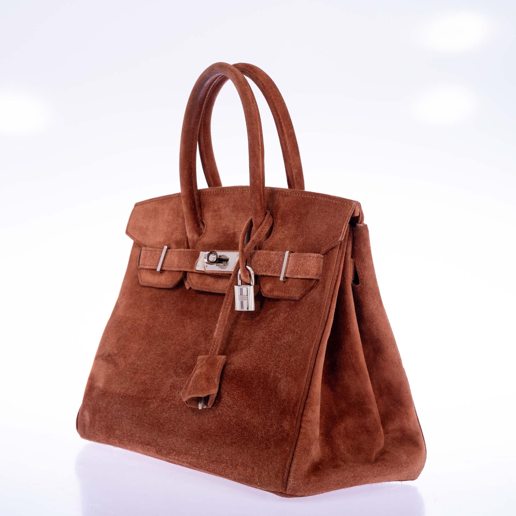 Hermès Birkin 30 Fauve Doblis Suede Palladium Hardware