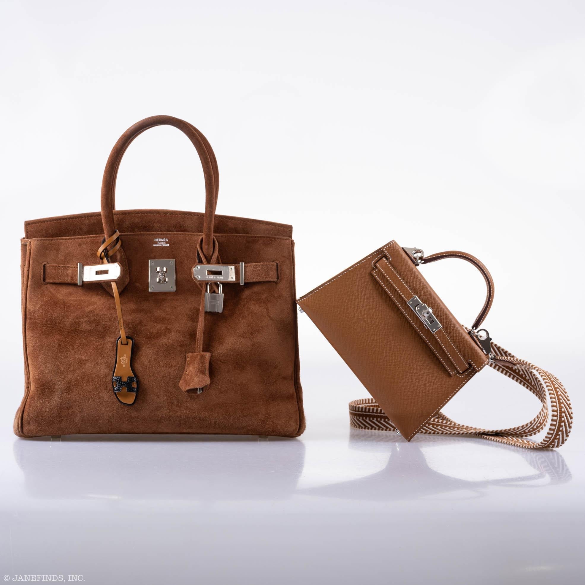 Hermès Birkin 30 Fauve Doblis Suede Palladium Hardware