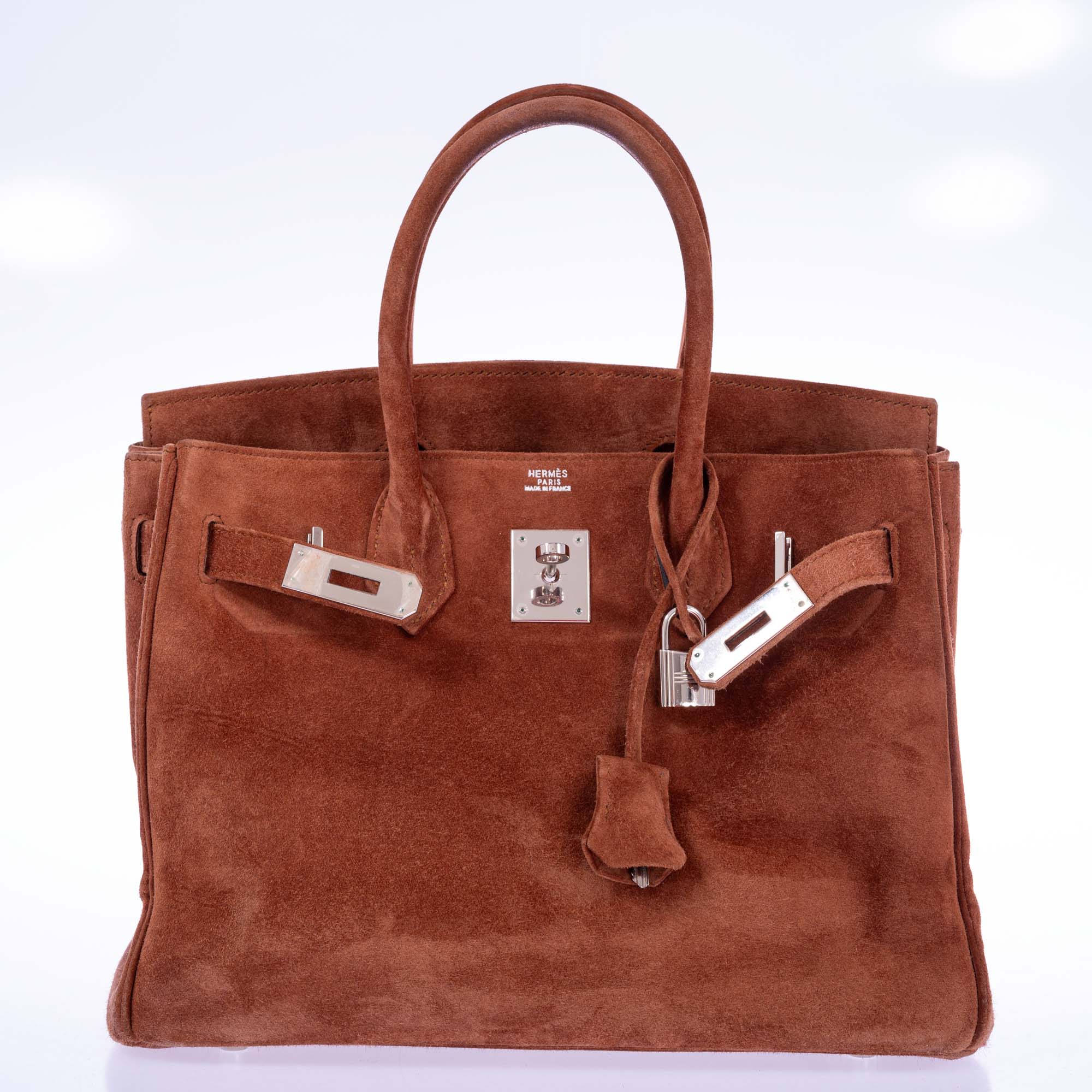 Hermès Birkin 30 Fauve Doblis Suede Palladium Hardware