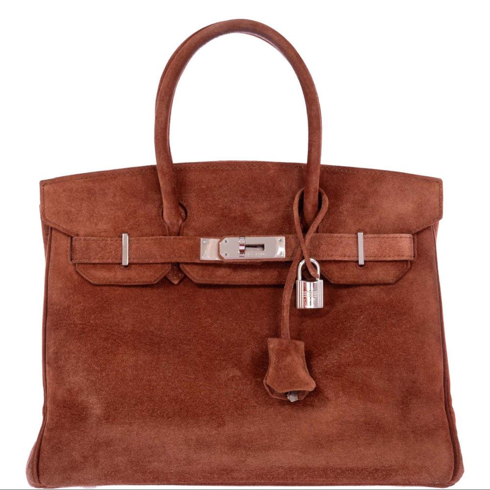 Hermès Birkin 30 Fauve Doblis Suede Palladium Hardware