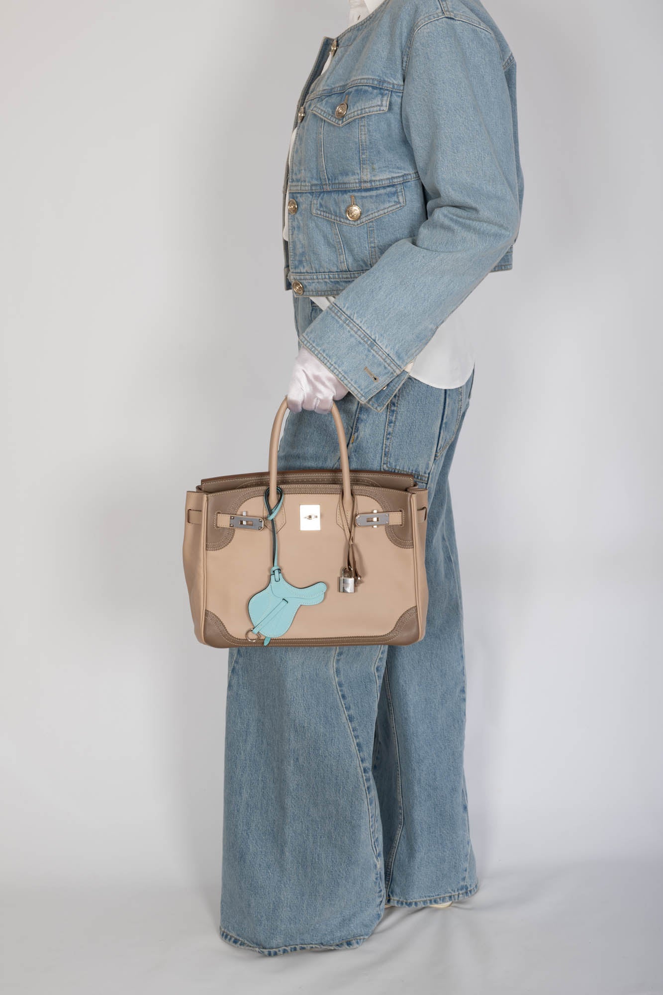 Hermès Birkin 30 Ghillies Argile & Étoupe Swift Palladium Hardware