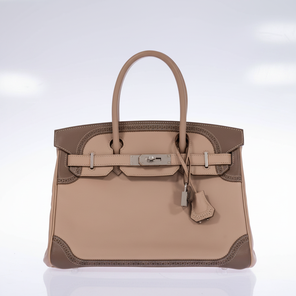 Hermès Birkin 30 Ghillies Argile & Étoupe Swift Palladium Hardware