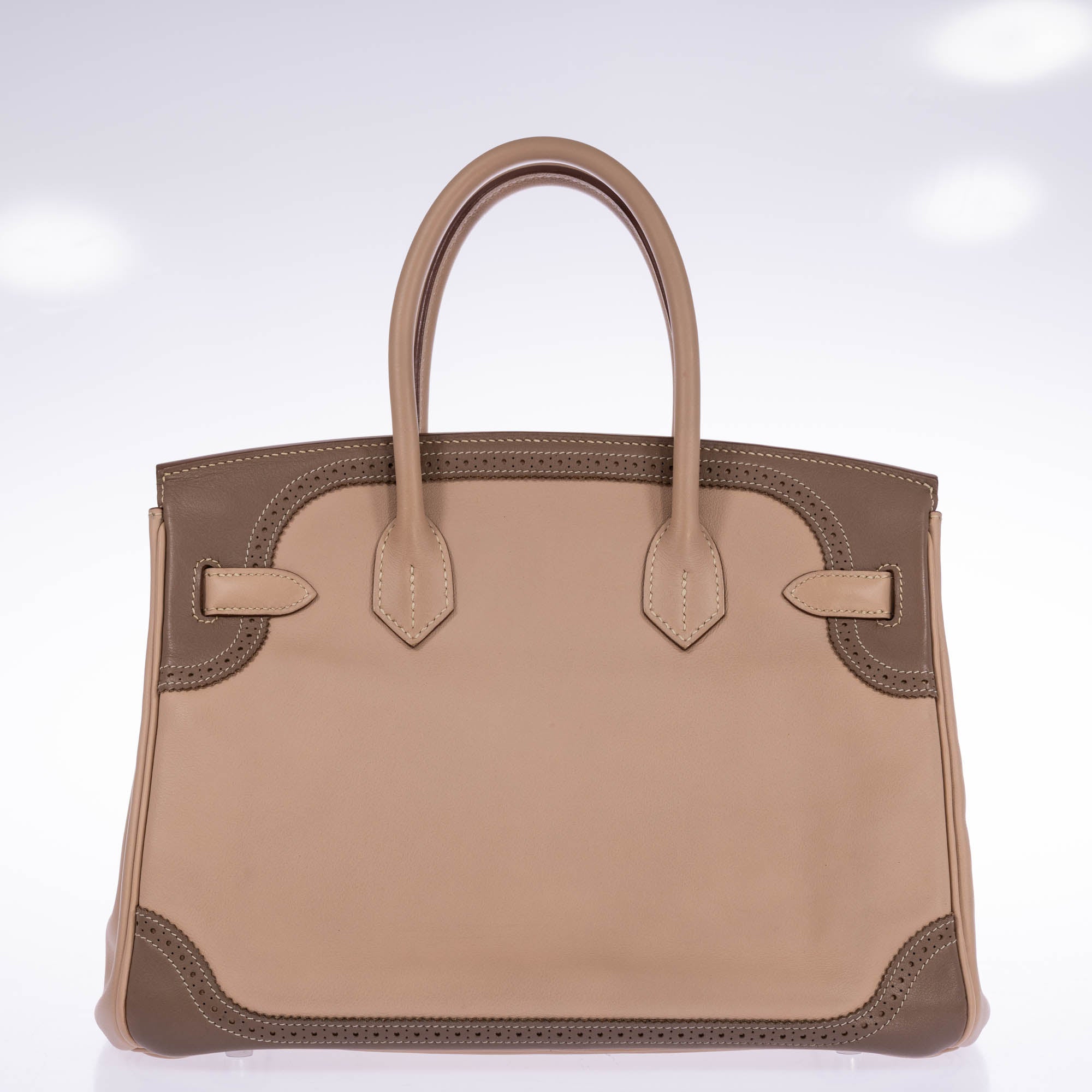 Hermès Birkin 30 Ghillies Argile & Étoupe Swift Palladium Hardware
