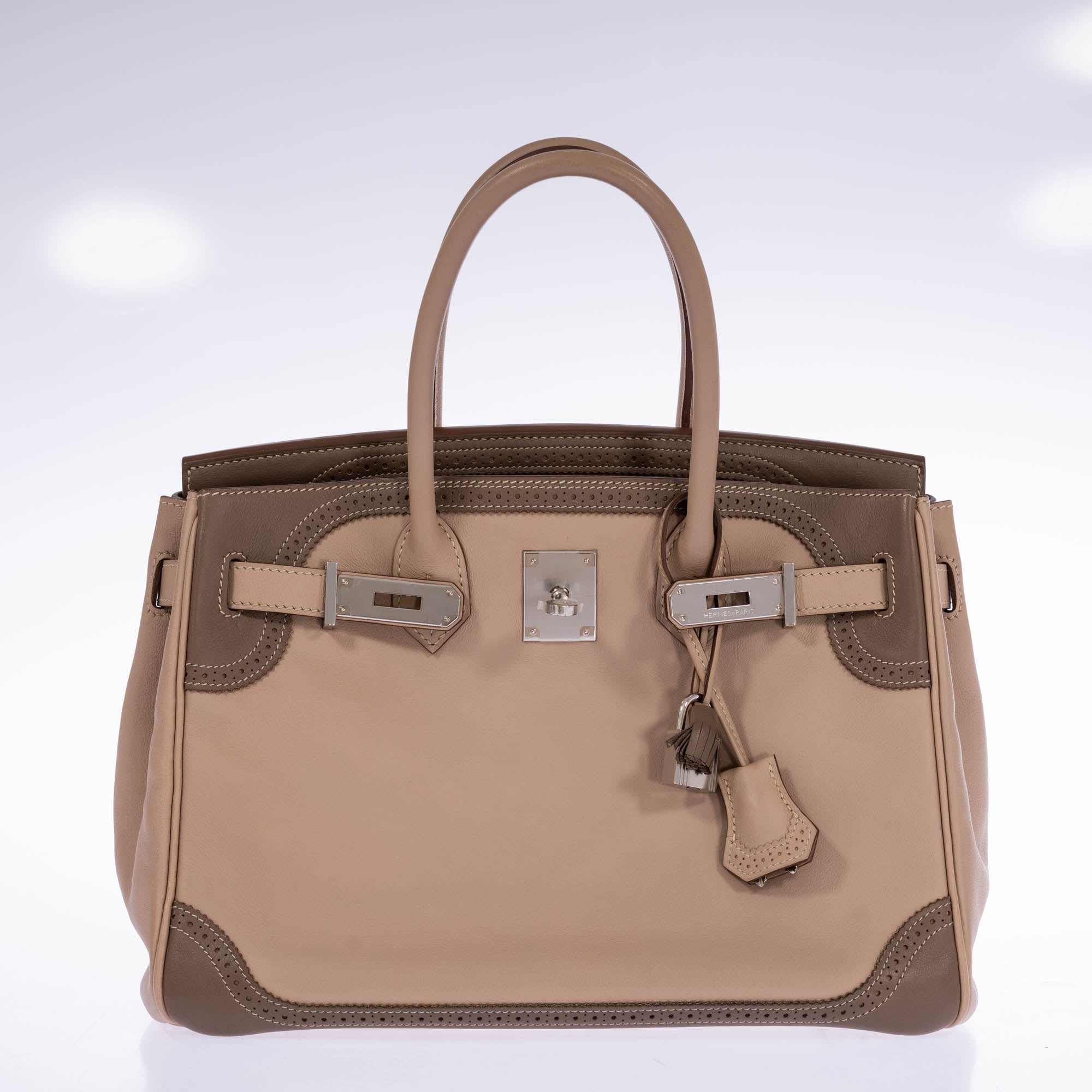 HERMES birkin30 保存袋 巾着袋 3点セット Hermès Birkin 30 Ghillies Argile & Étoupe Swift Palladium Hardware