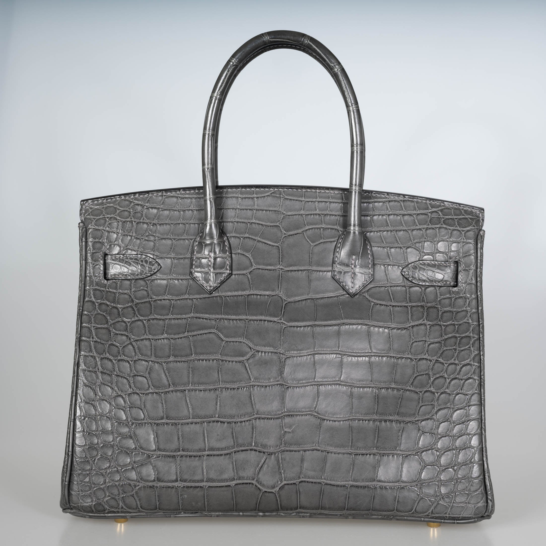 Hermès Birkin 30 Graphite Matte Alligator Gold Hardware