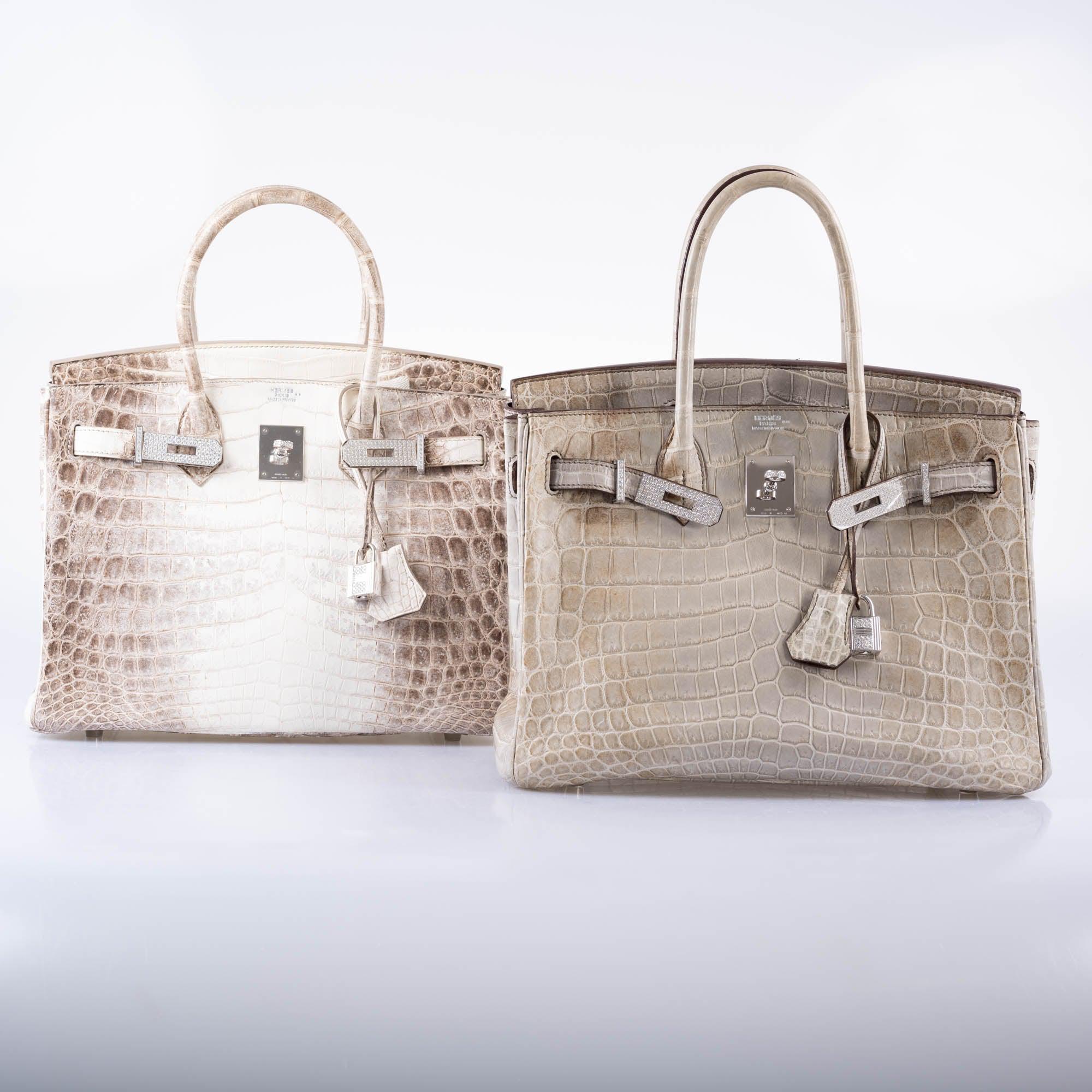 Hermès Birkin 30 "Gris Cendre" Himalaya Niloticus Crocodile 18K White Gold & Diamond Hardware