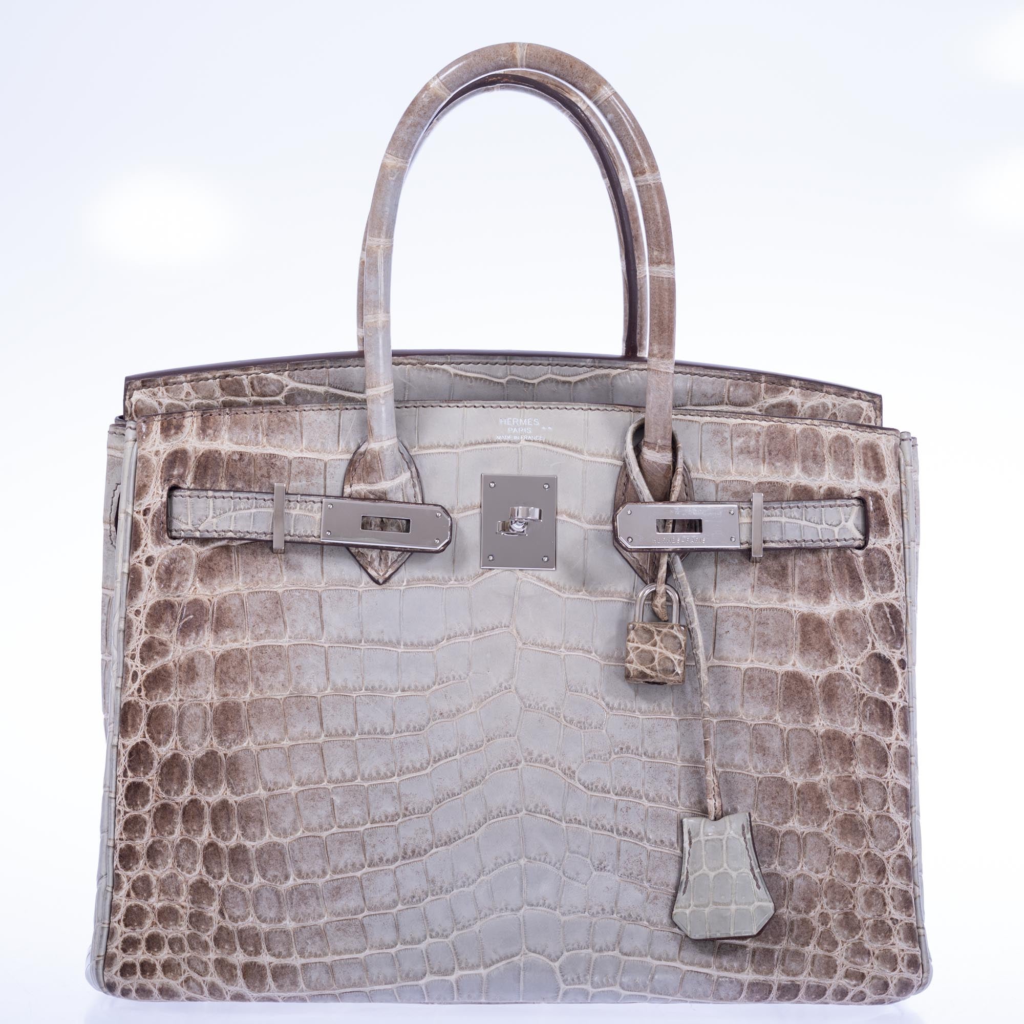 Hermès Birkin 30 Gris Cendre Himalayan Niloticus Crocodile Palladium Hardware