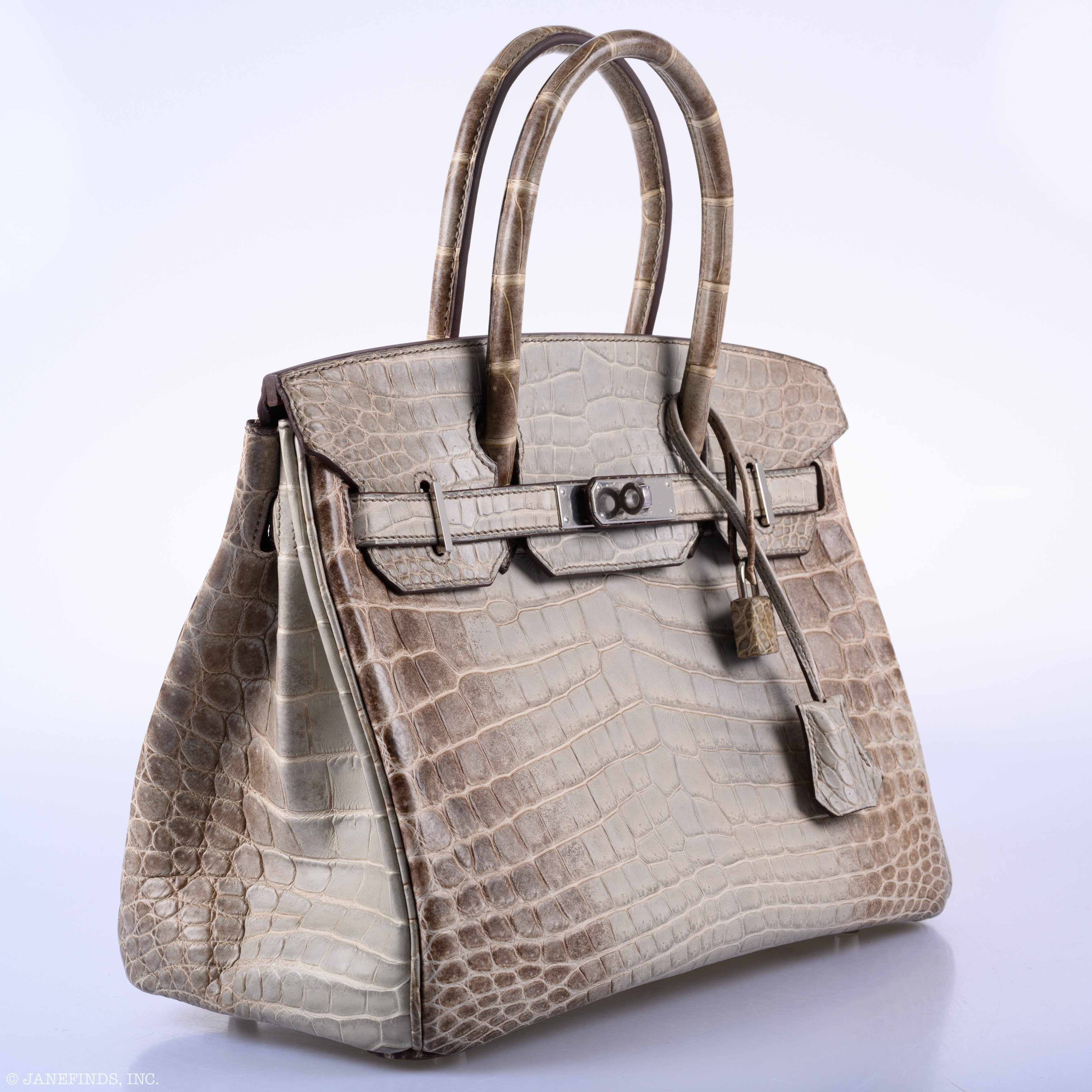 Hermès Birkin 30 Gris Cendre Himalayan Niloticus Crocodile Palladium Hardware