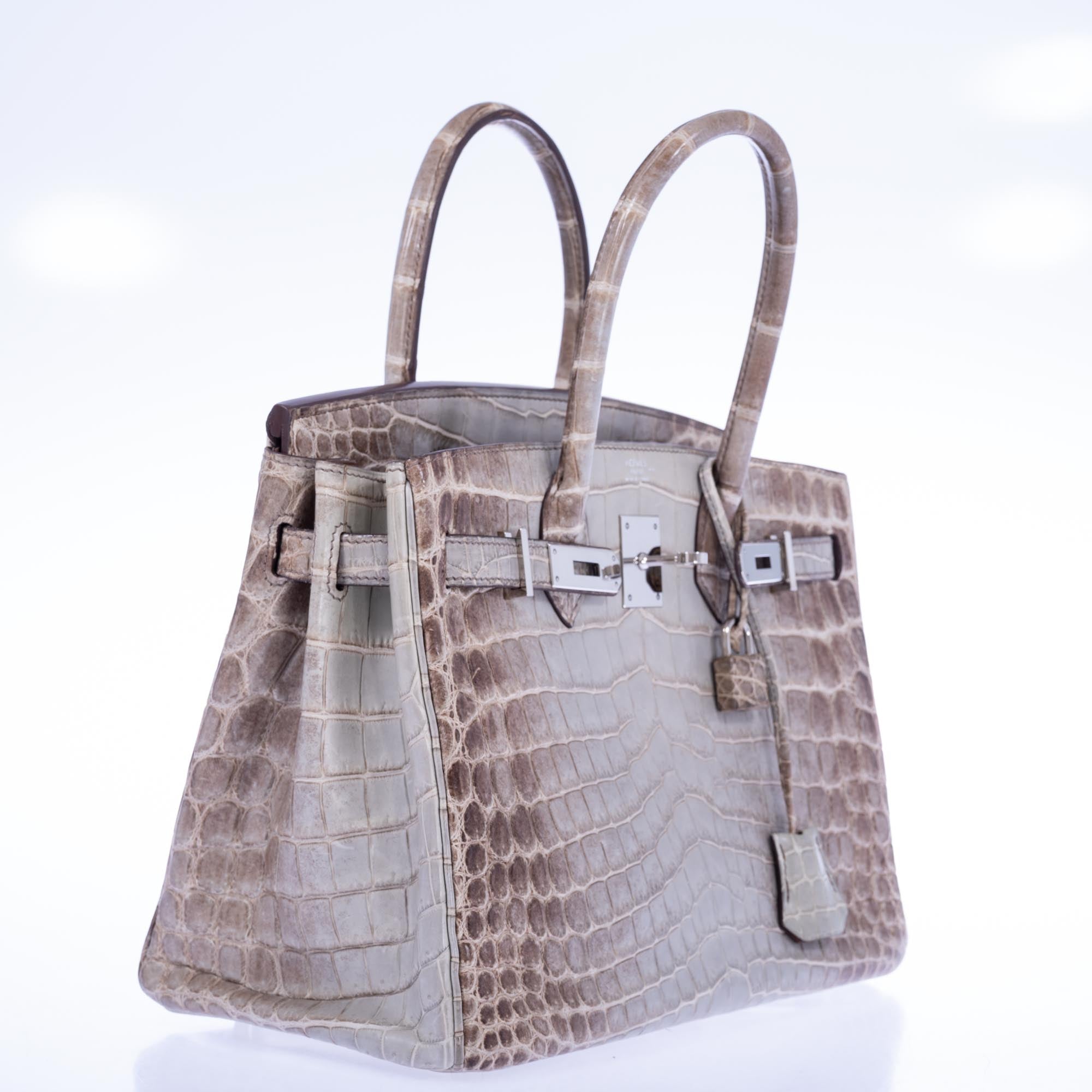 Hermès Birkin 30 Gris Cendre Himalayan Niloticus Crocodile Palladium Hardware