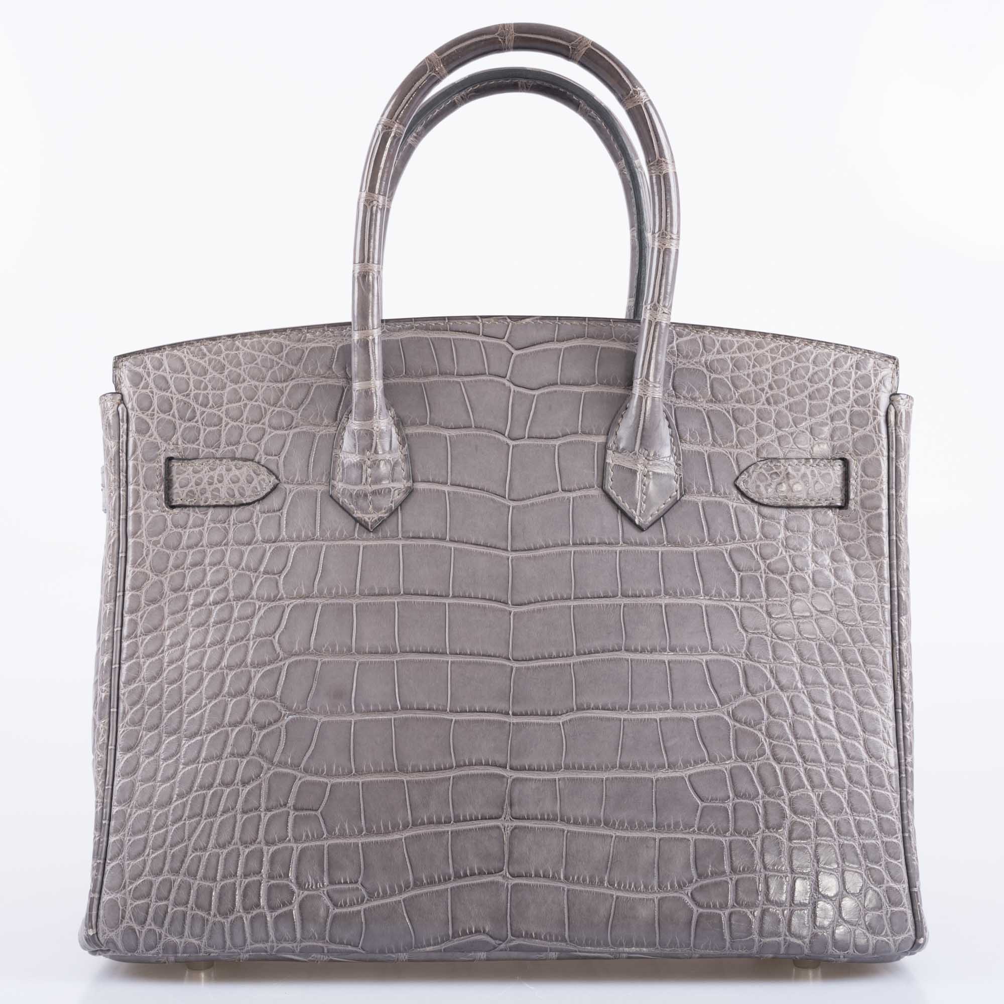 Hermès Birkin 30 Gris Paris Matte Alligator with Palladium Hardware