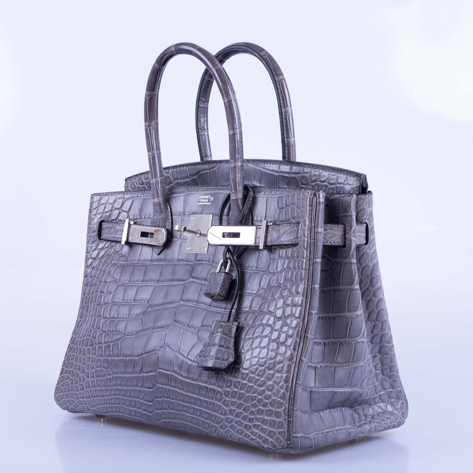 Hermès Birkin 30 Gris Paris Matte Alligator with Palladium Hardware