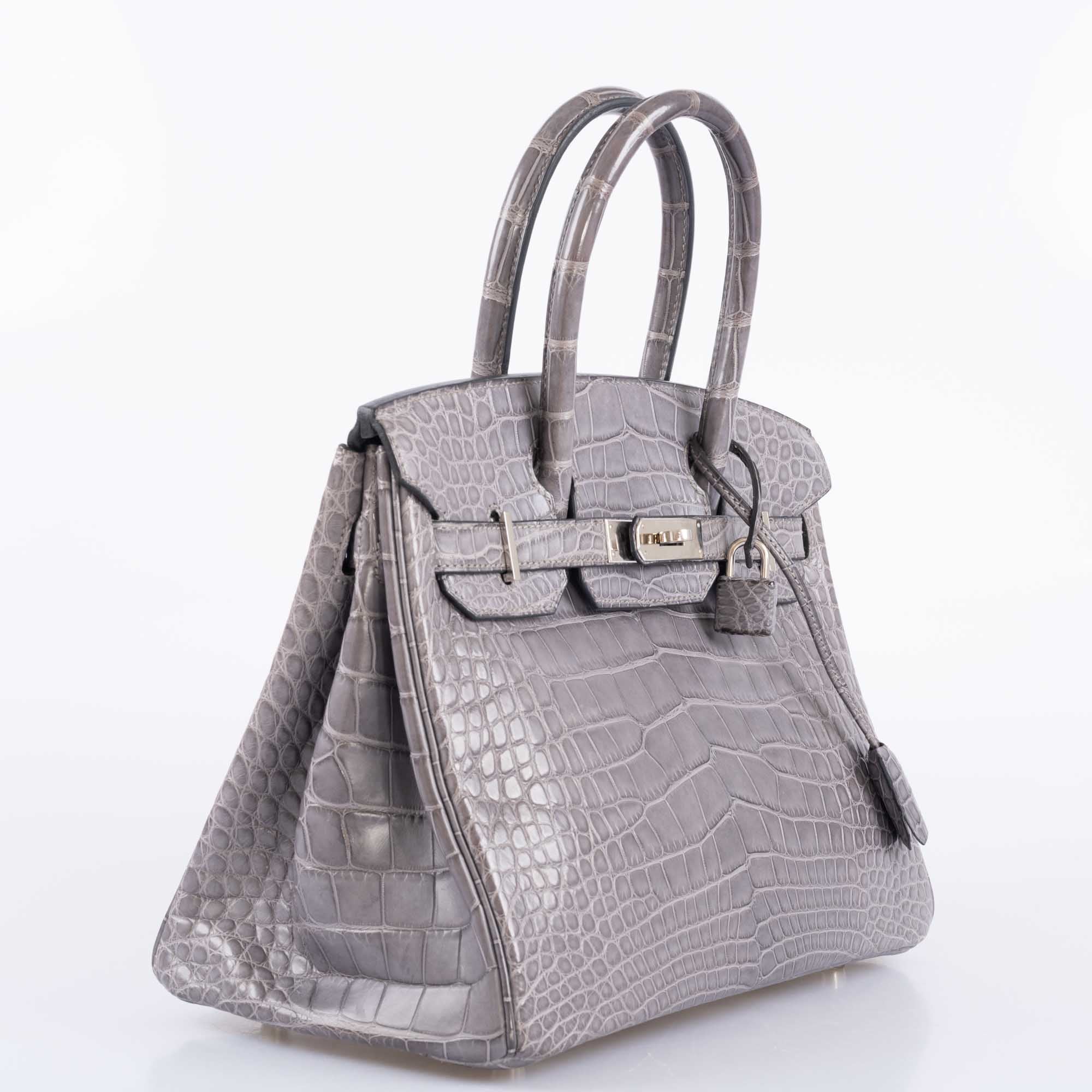 Hermès Birkin 30 Gris Paris Matte Alligator with Palladium Hardware