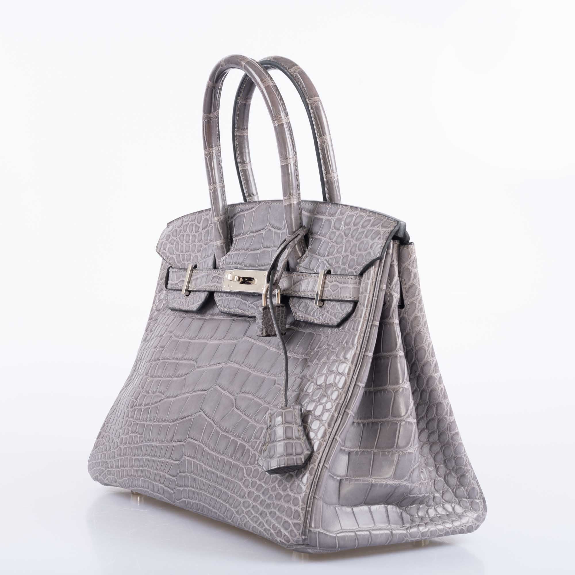 Hermès Birkin 30 Gris Paris Matte Alligator with Palladium Hardware