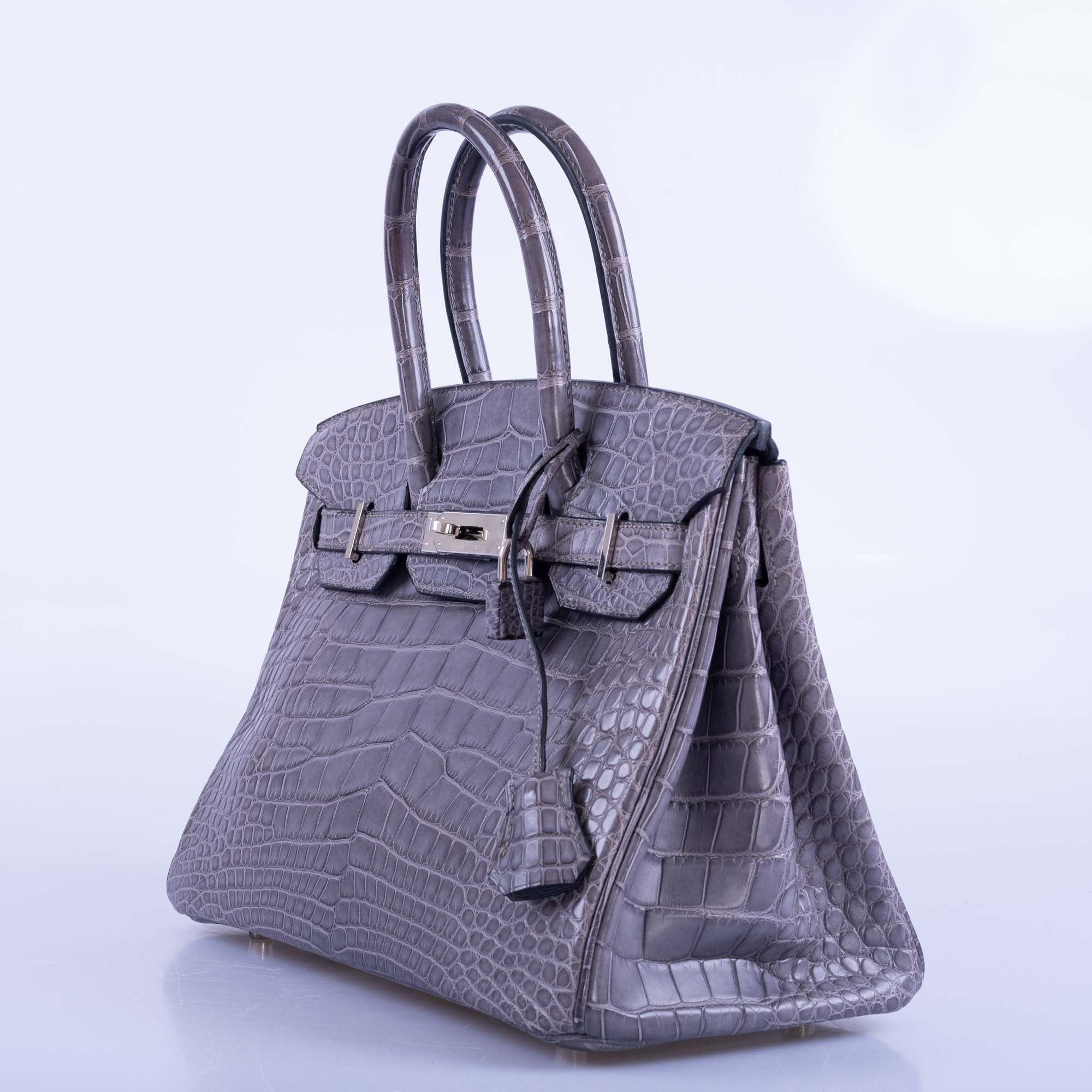 Hermès Birkin 30 Gris Paris Matte Alligator with Palladium Hardware