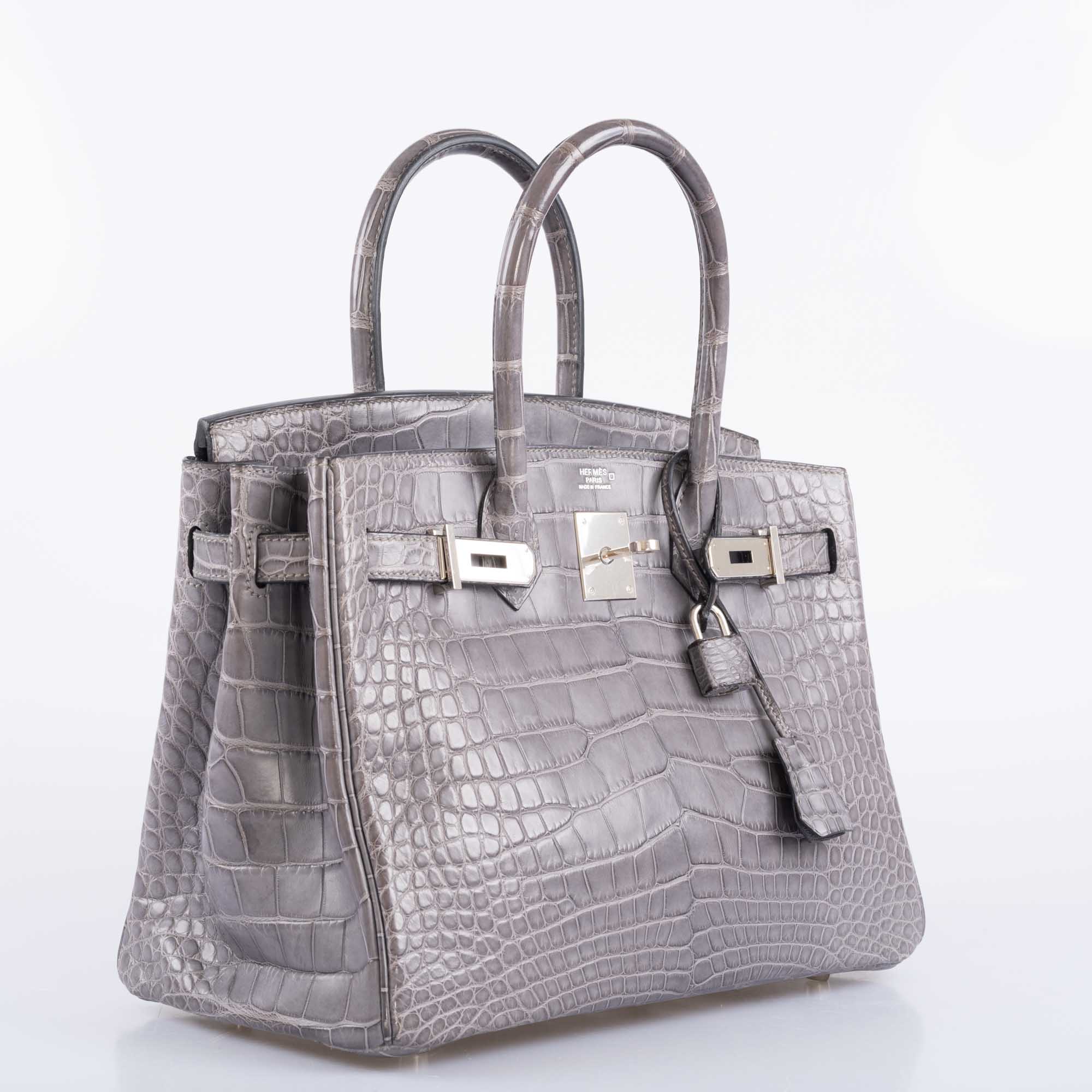 Hermès Birkin 30 Gris Paris Matte Alligator with Palladium Hardware