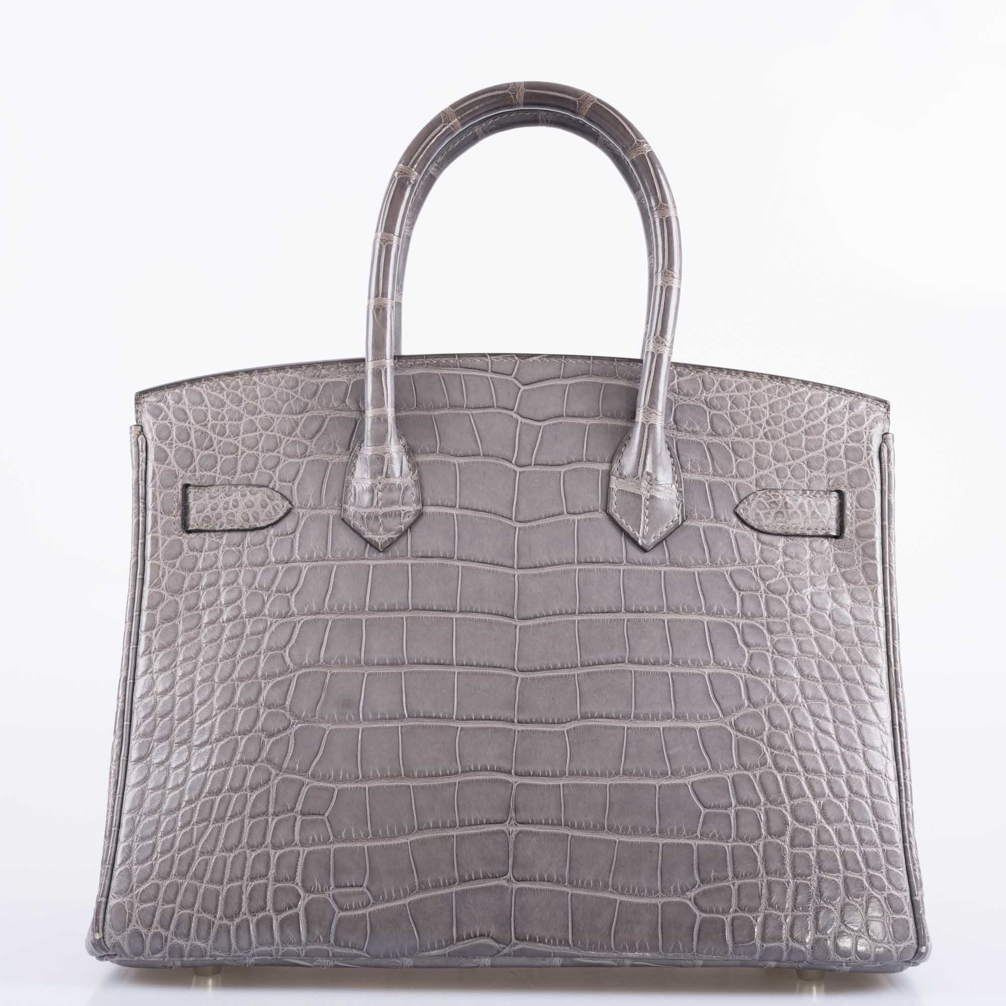 Hermès Birkin 30 Gris Paris Matte Alligator with Palladium Hardware