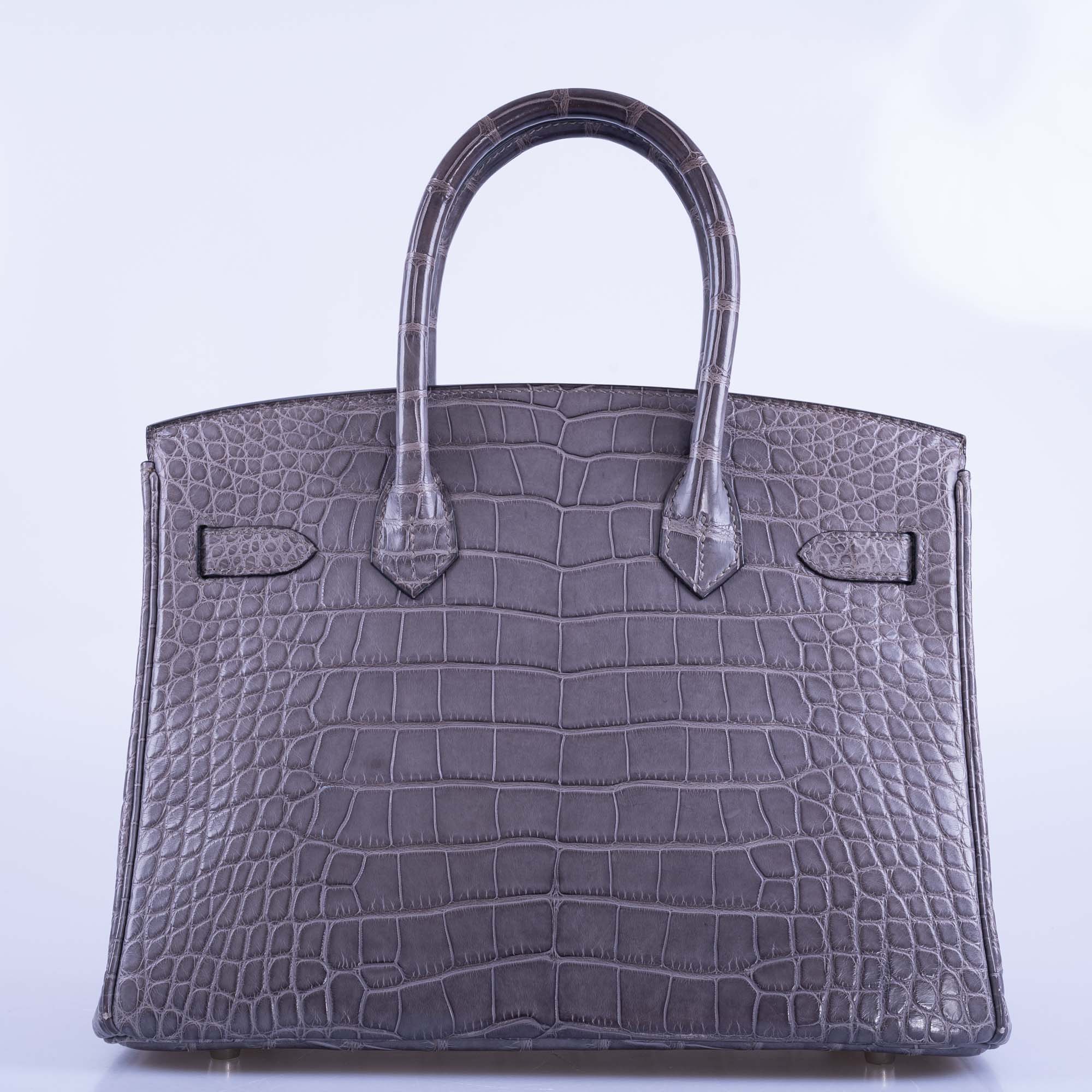 Hermès Birkin 30 Gris Paris Matte Alligator with Palladium Hardware