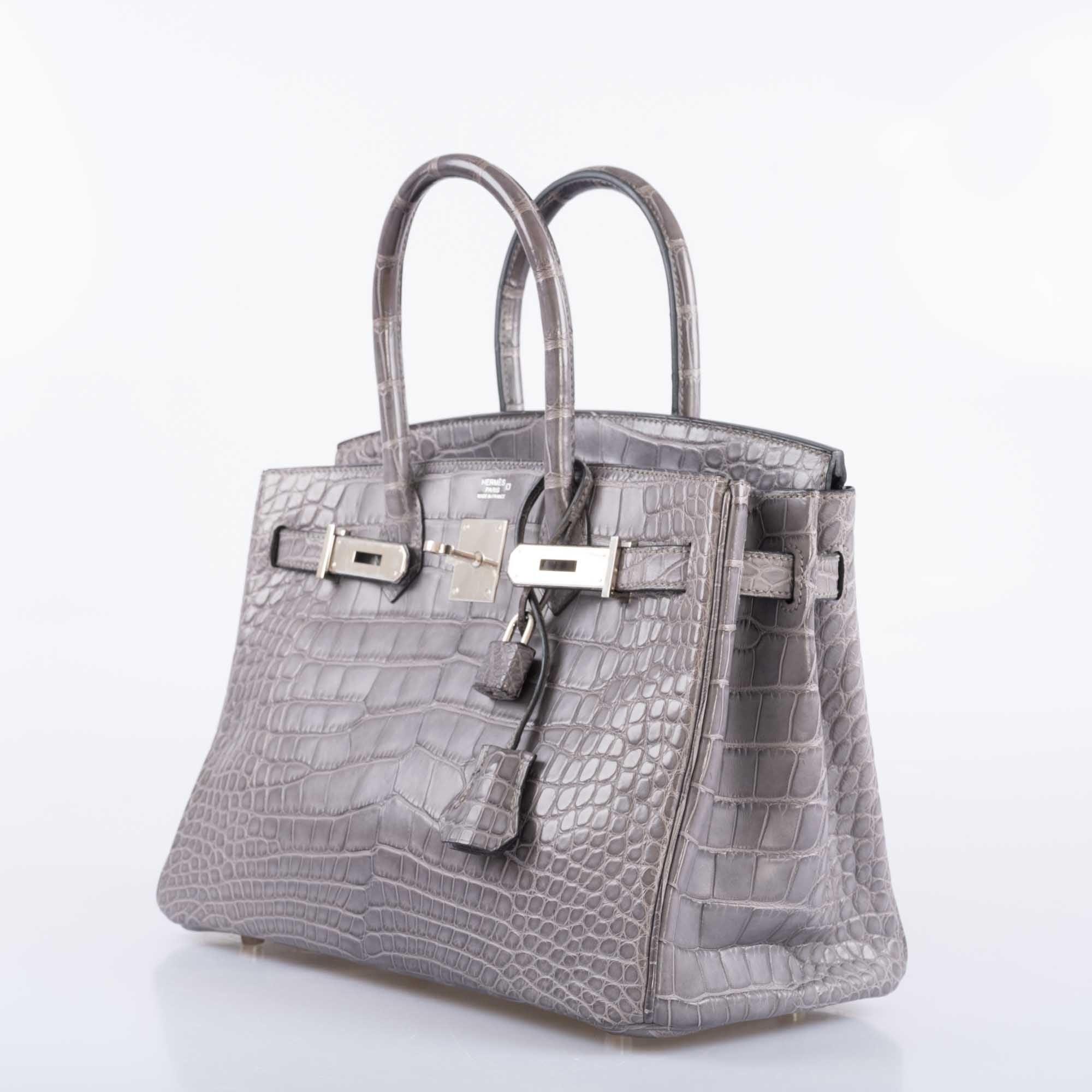 Hermès Birkin 30 Gris Paris Matte Alligator with Palladium Hardware