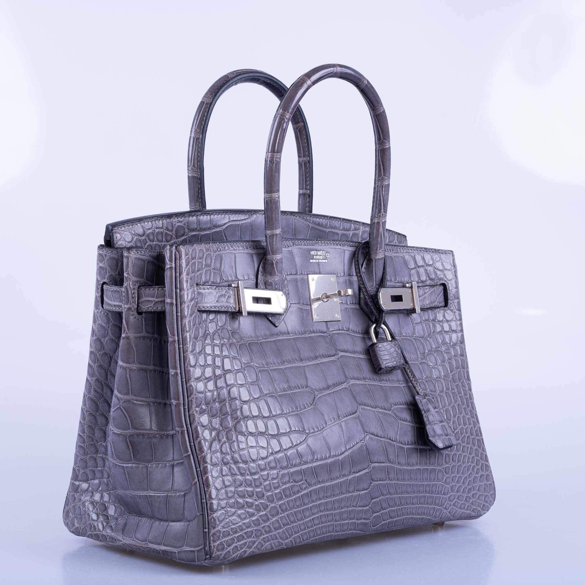 Hermès Birkin 30 Gris Paris Matte Alligator with Palladium Hardware