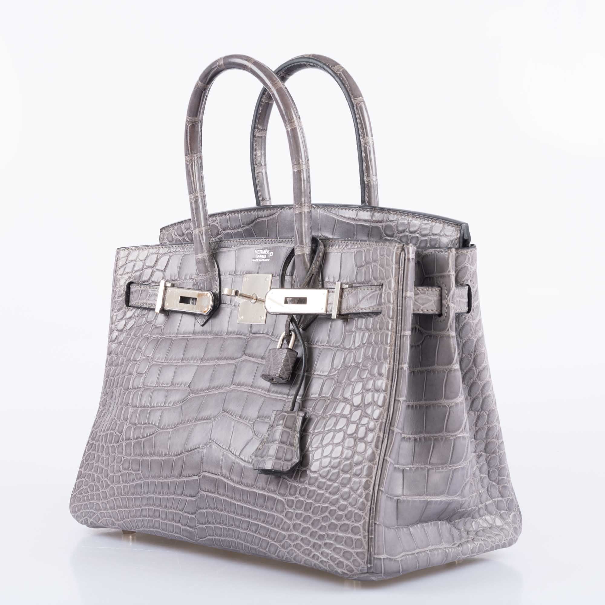 Hermès Birkin 30 Gris Paris Matte Alligator with Palladium Hardware