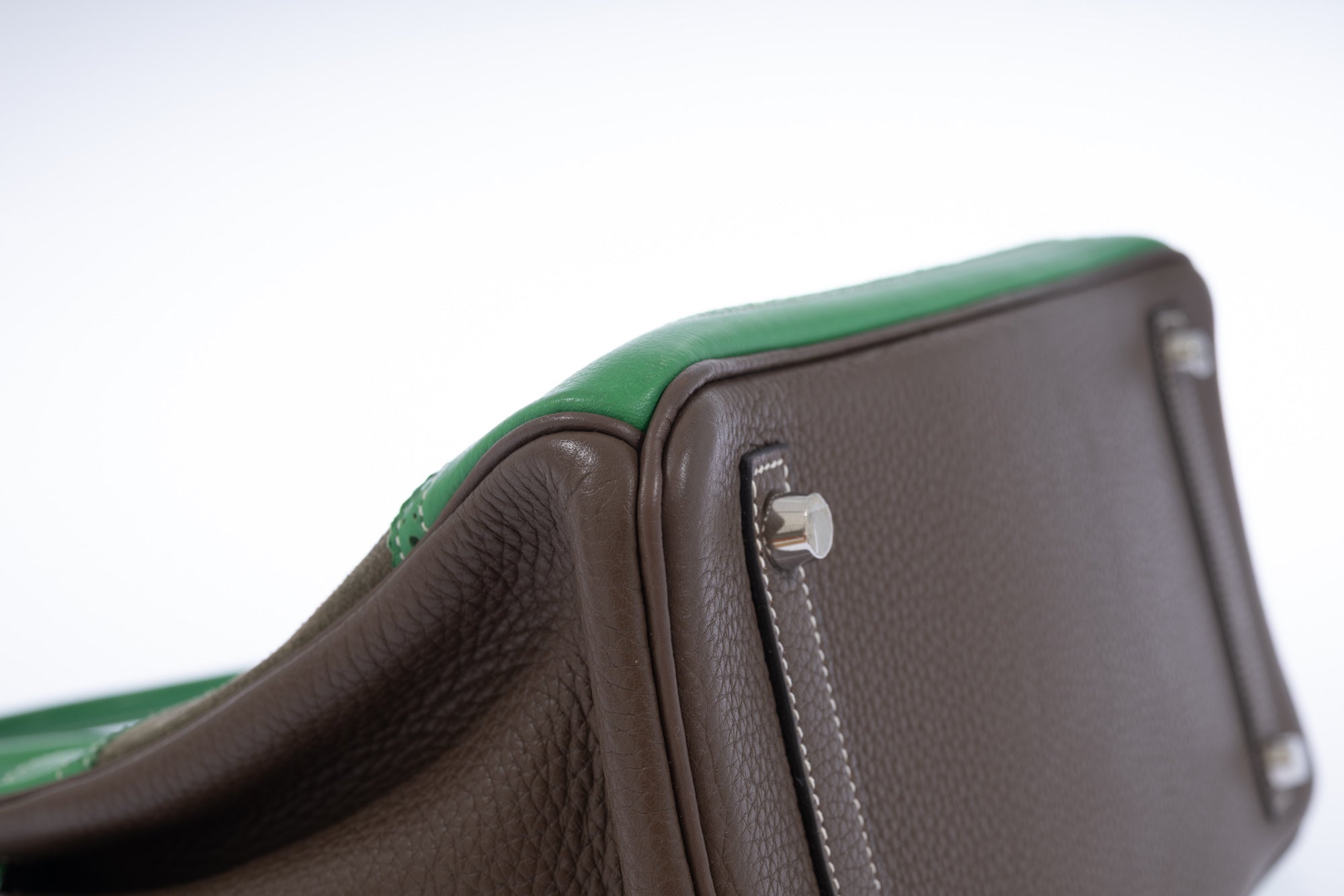 Hermès Birkin 30 Grizzly Ghillies Étoupe/Bambou/Vert de Gris Veau Doblis/Clemence/Evercolor Palladium Hardware