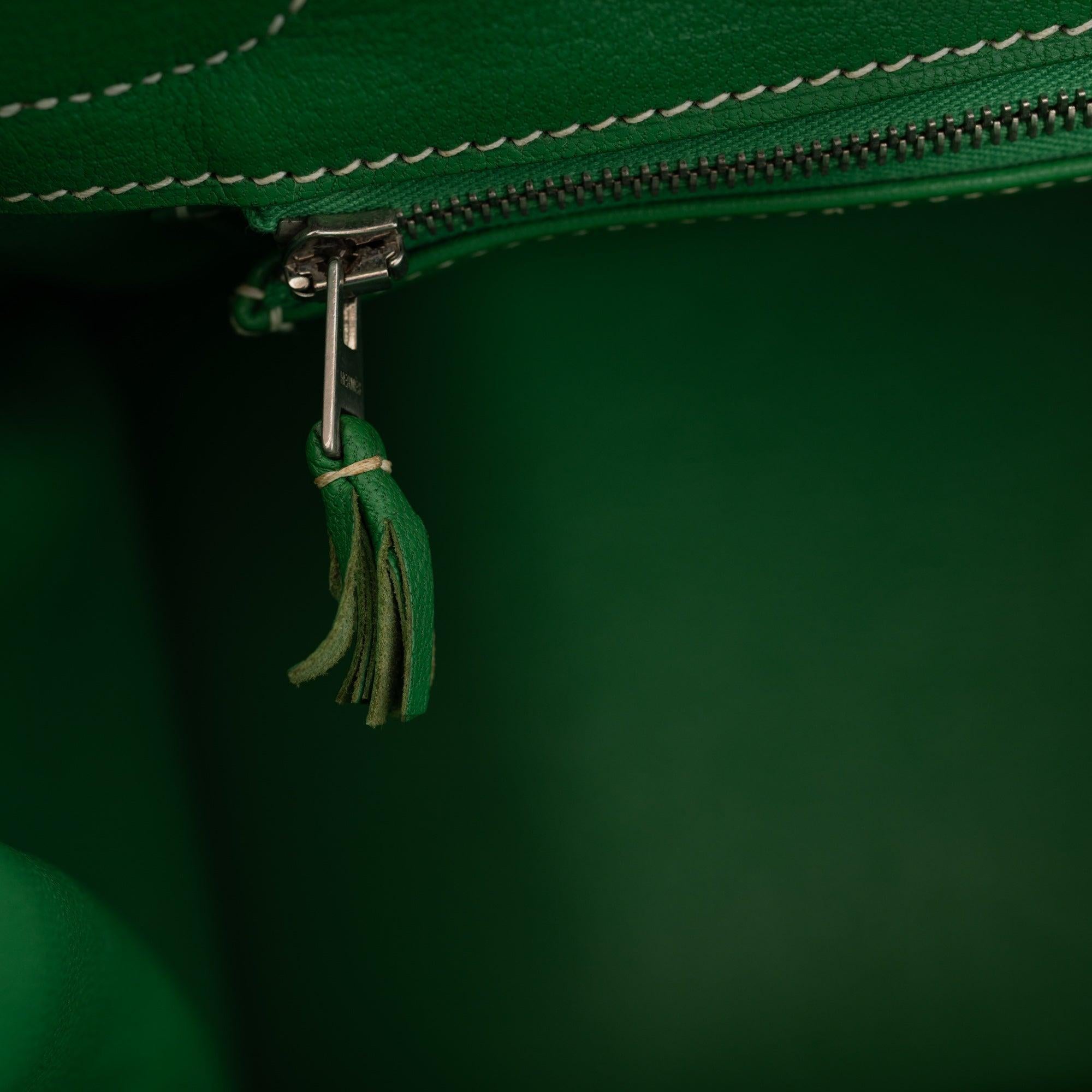 Hermès Birkin 30 Grizzly Ghillies Étoupe/Bambou/Vert de Gris Veau Doblis/Clémence/Evercolor Palladium Hardware