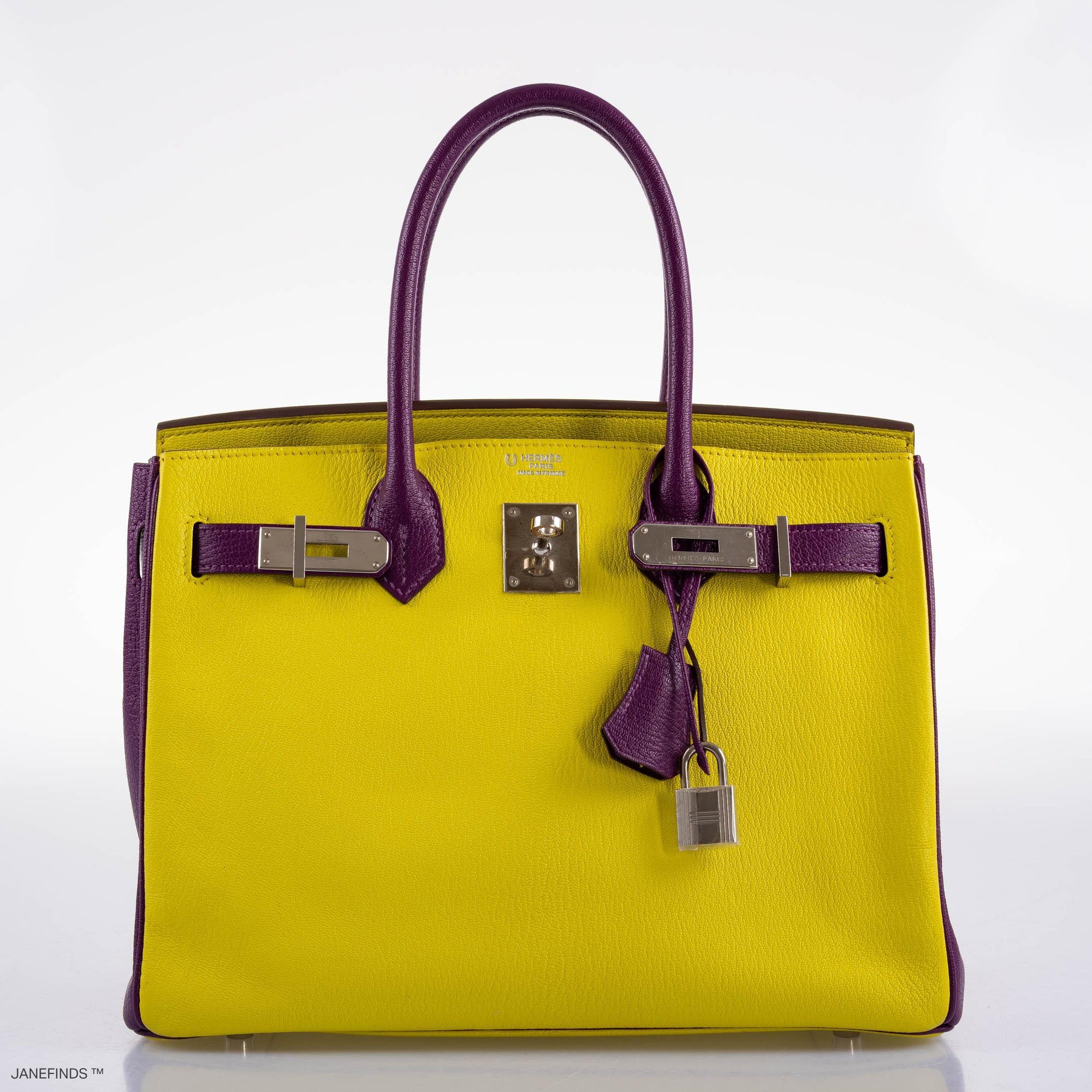 Hermès Birkin 30 HSS Bi-Color Lime and Anémone Chèvre Mysore Palladium Hardware