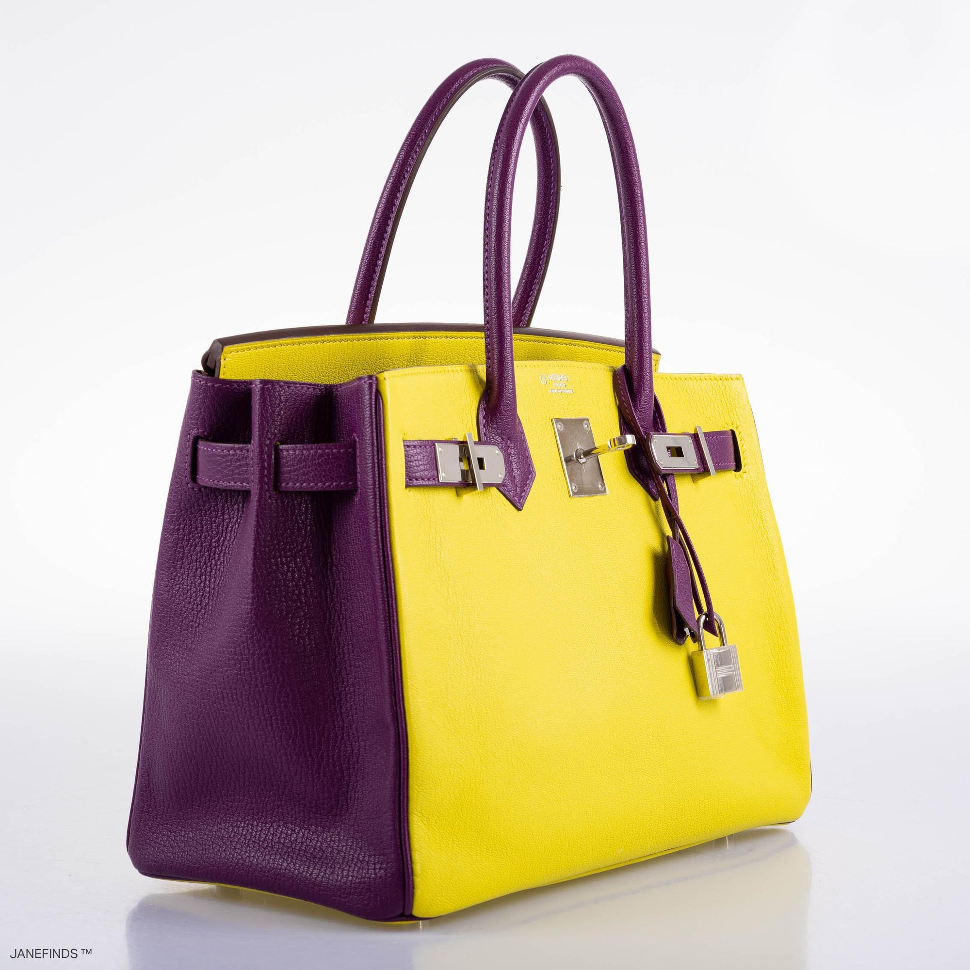 Hermès Birkin 30 HSS Bi-Color Lime and Anémone Chèvre Mysore Palladium Hardware