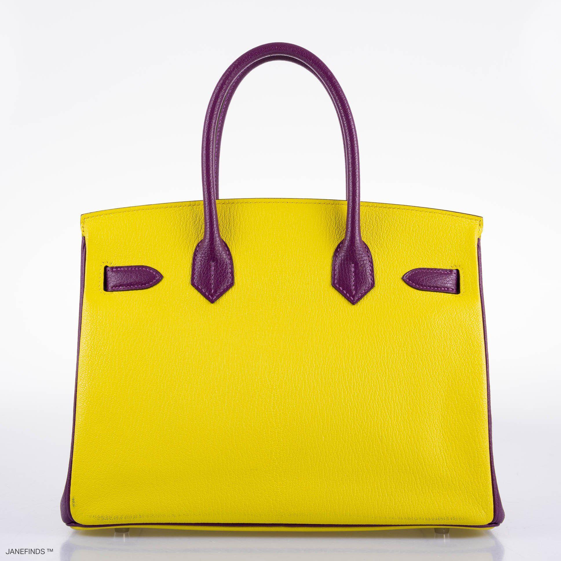 Hermès Birkin 30 HSS Bi-Color Lime and Anémone Chèvre Mysore Palladium Hardware