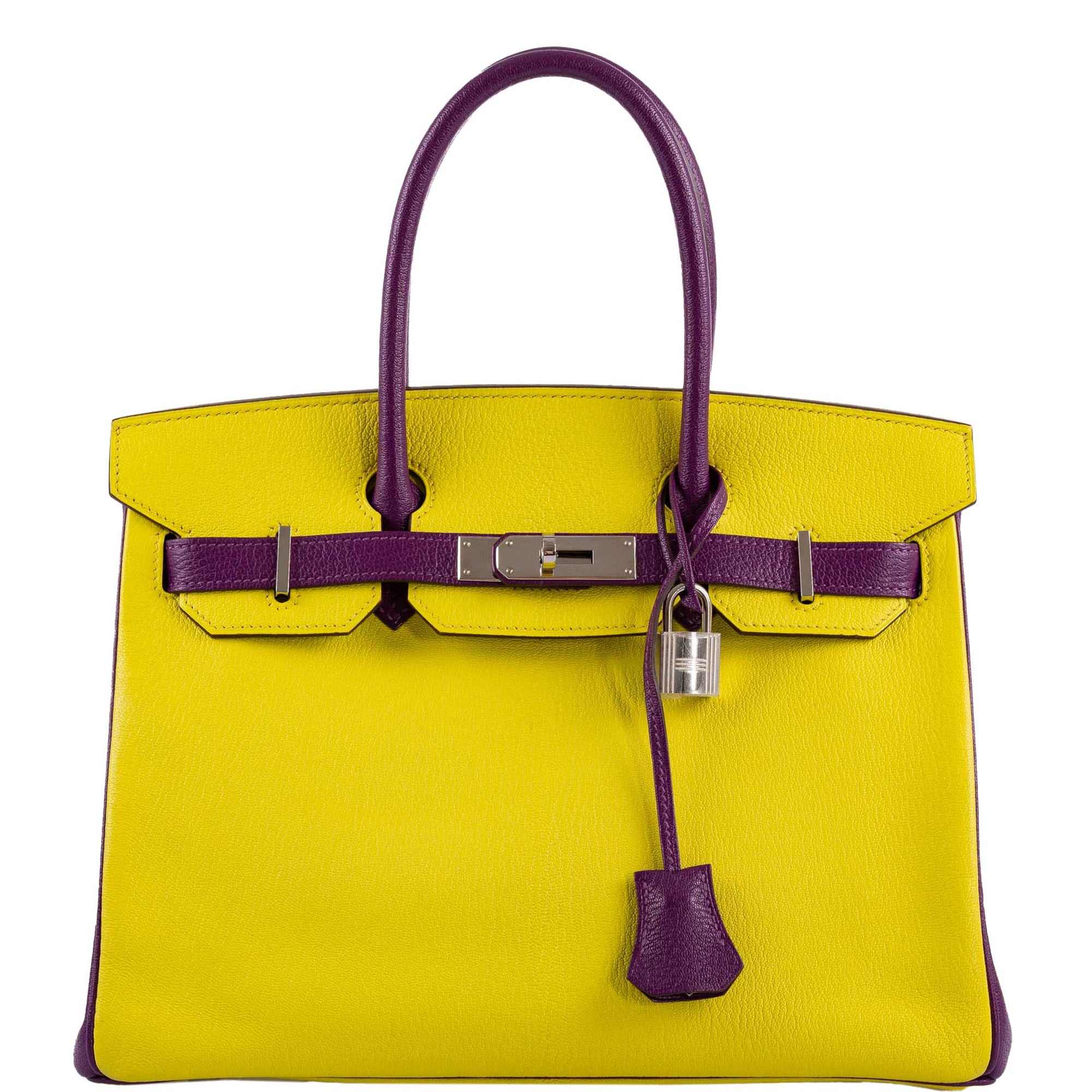 Hermès Birkin 30 HSS Bi-Color Lime and Anémone Chèvre Mysore Palladium Hardware