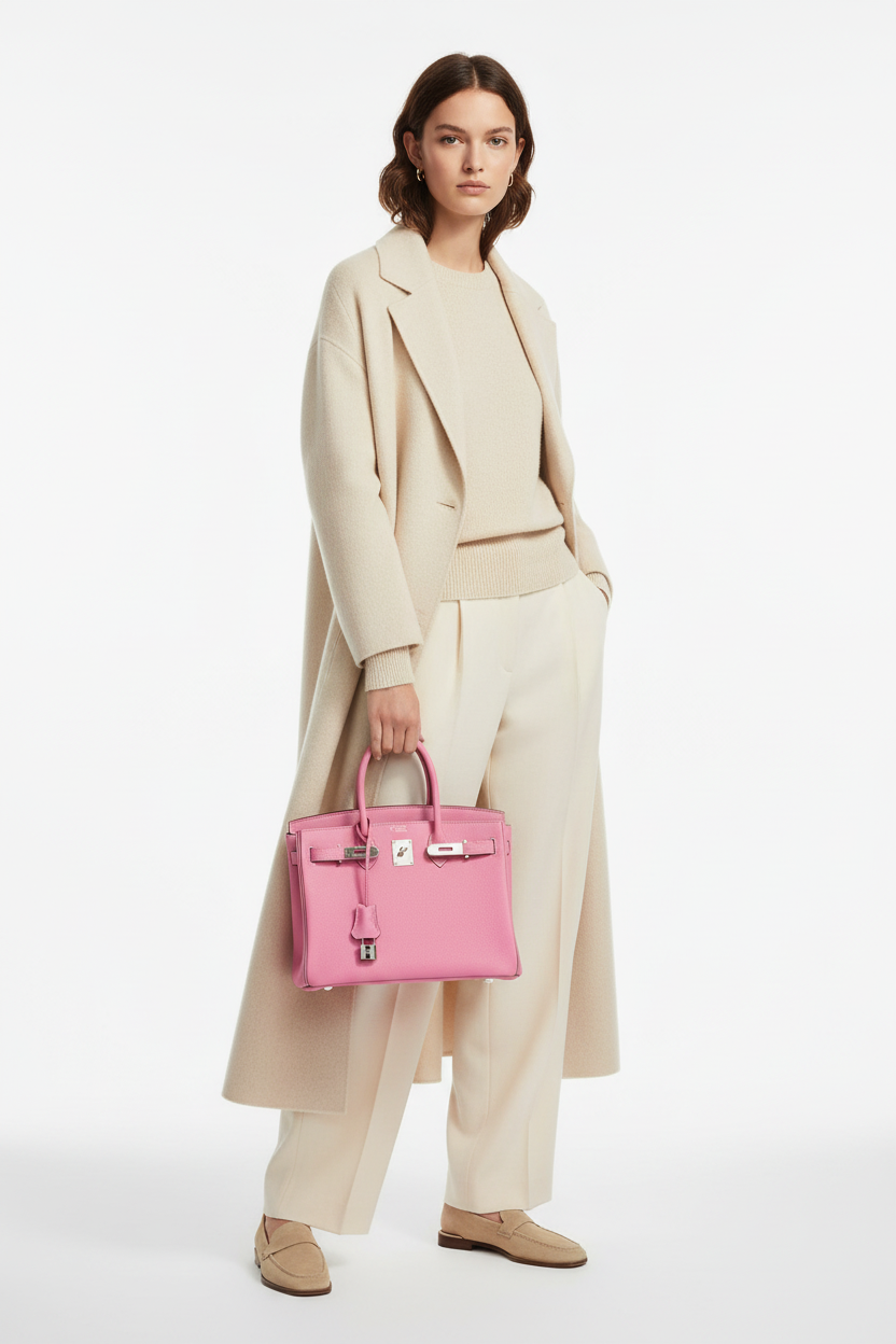 Hermès Birkin 30 HSS Bubblegum/Gris Tourterelle Chèvre Palladium Hardware