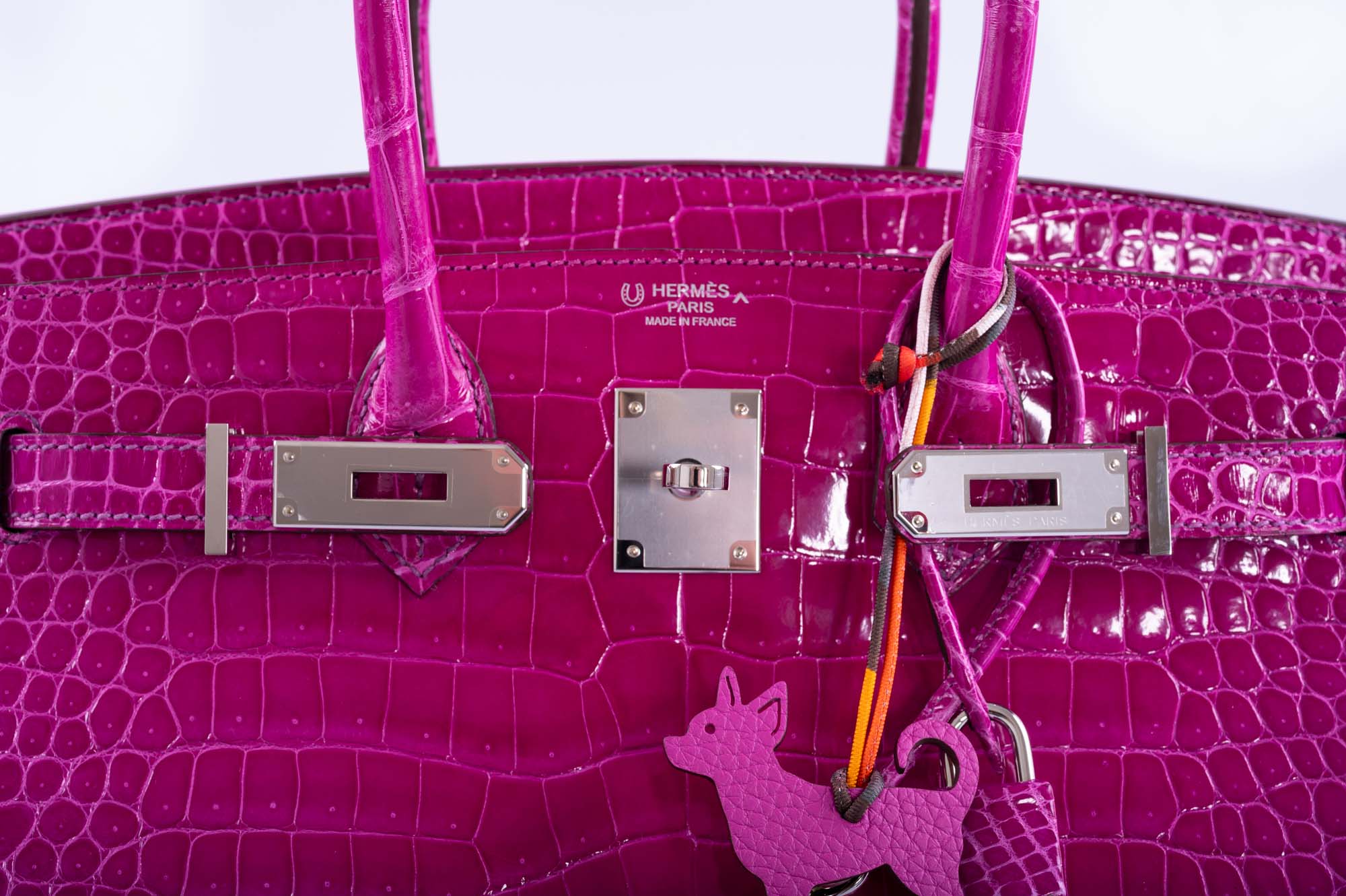 Hermès Birkin 30 HSS Rose Scheherazade Porosus Crocodile, Cassis Interior Palladium Hardware