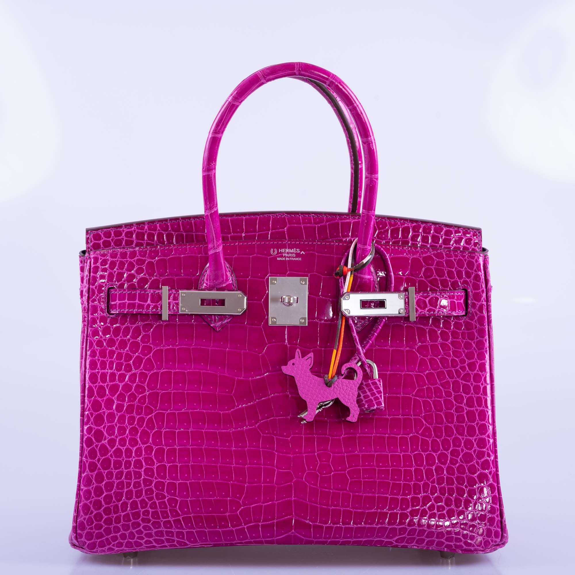 Hermès Birkin 30 HSS Rose Scheherazade Porosus Crocodile, Cassis Interior Palladium Hardware