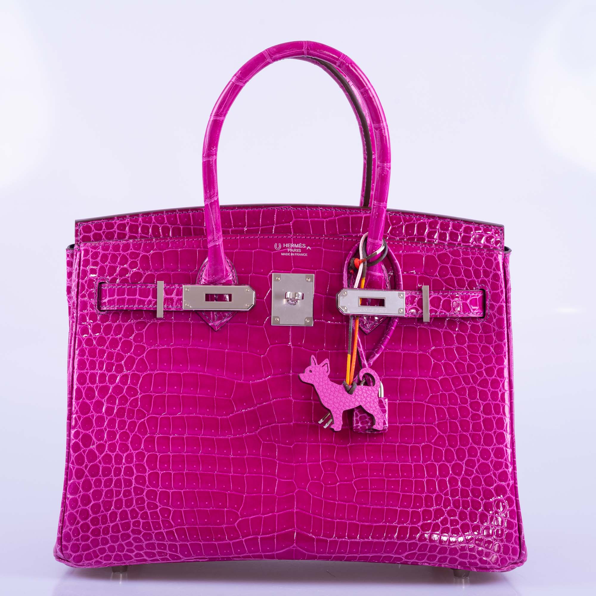 Hermès Birkin 30 HSS Rose Scheherazade Porosus Crocodile, Cassis Interior Palladium Hardware