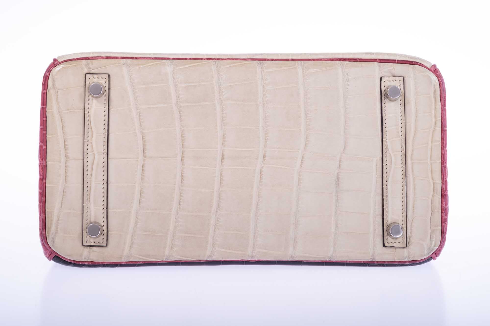 Hermès Birkin 30 HSS Tri-Color Béton/Gris Paris/Bois de Rose Matte Alligator Brushed Palladium Hardware