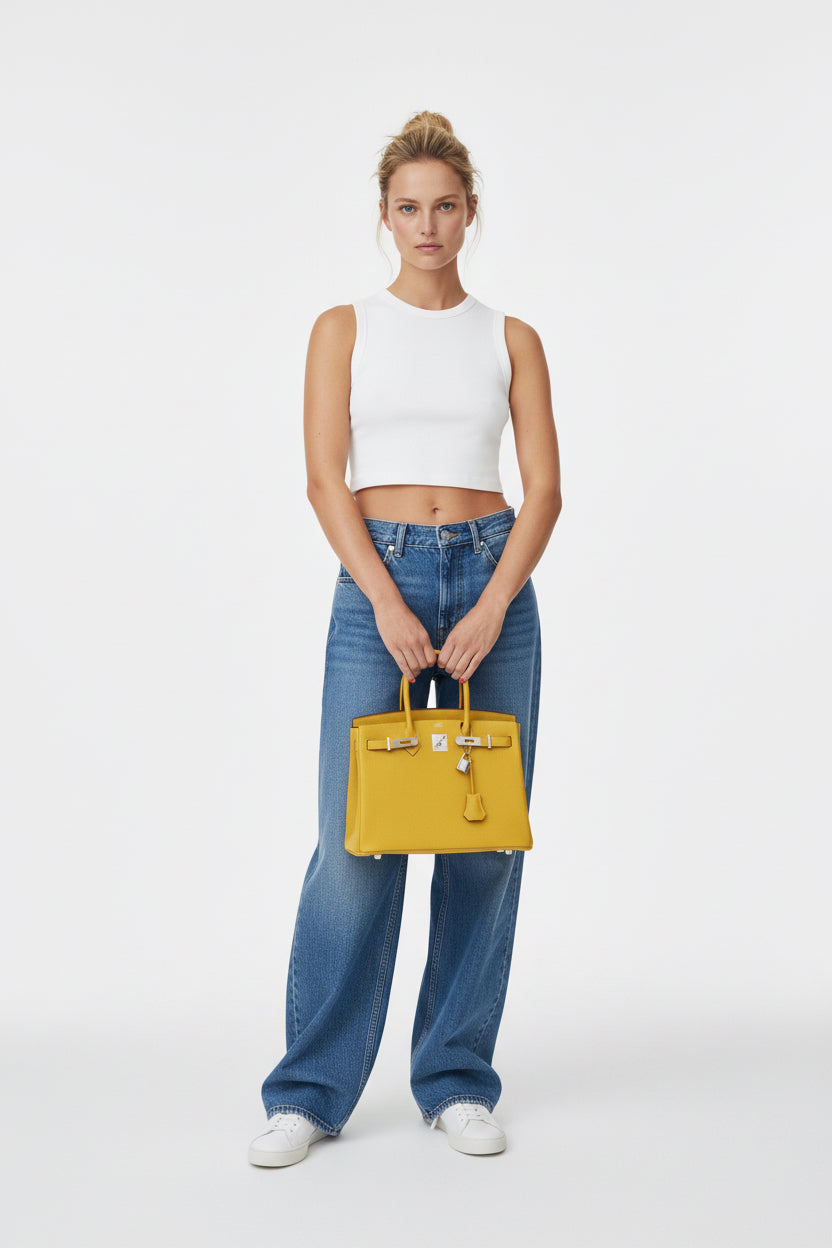 Hermès Birkin 30 Jaune Ambre Togo Palladium Hardware