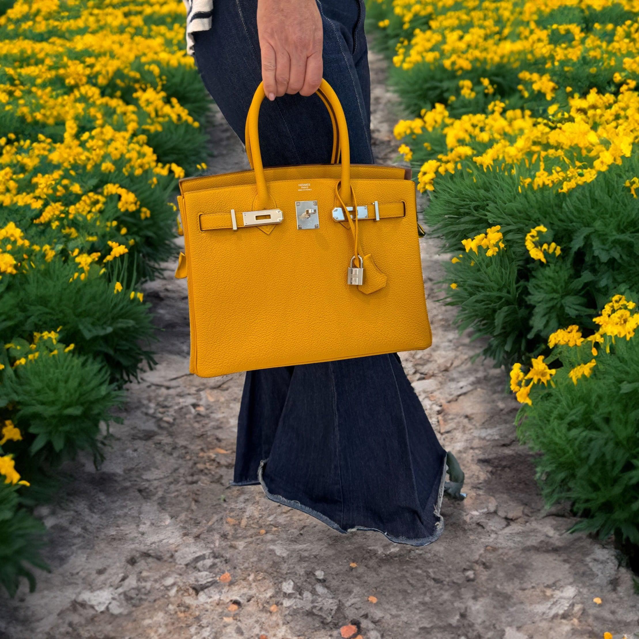 Hermès Birkin 30 Jaune Ambre Togo Palladium Hardware