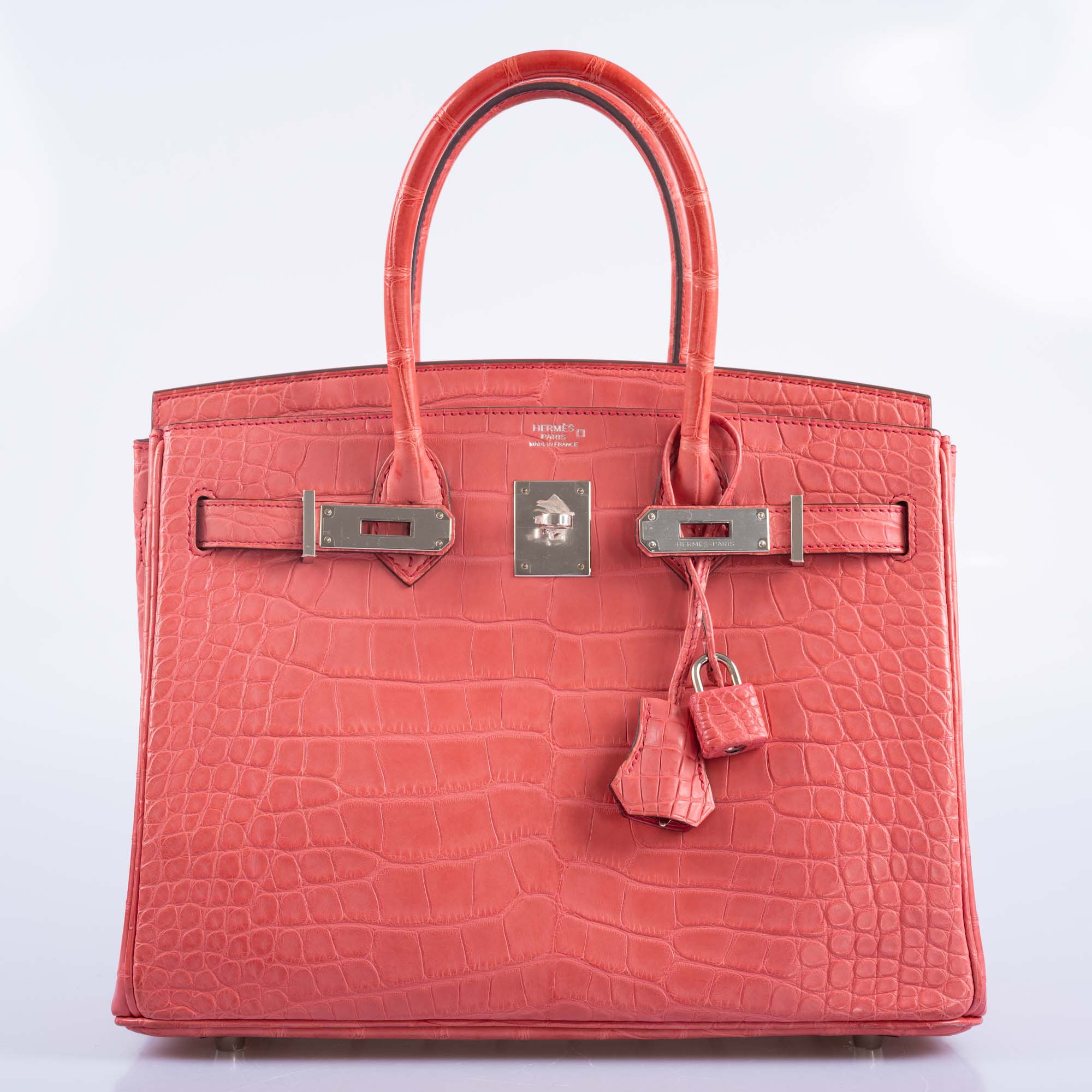 Hermès Birkin 30 Matte Bougainvillier Alligator Palladium Hardware