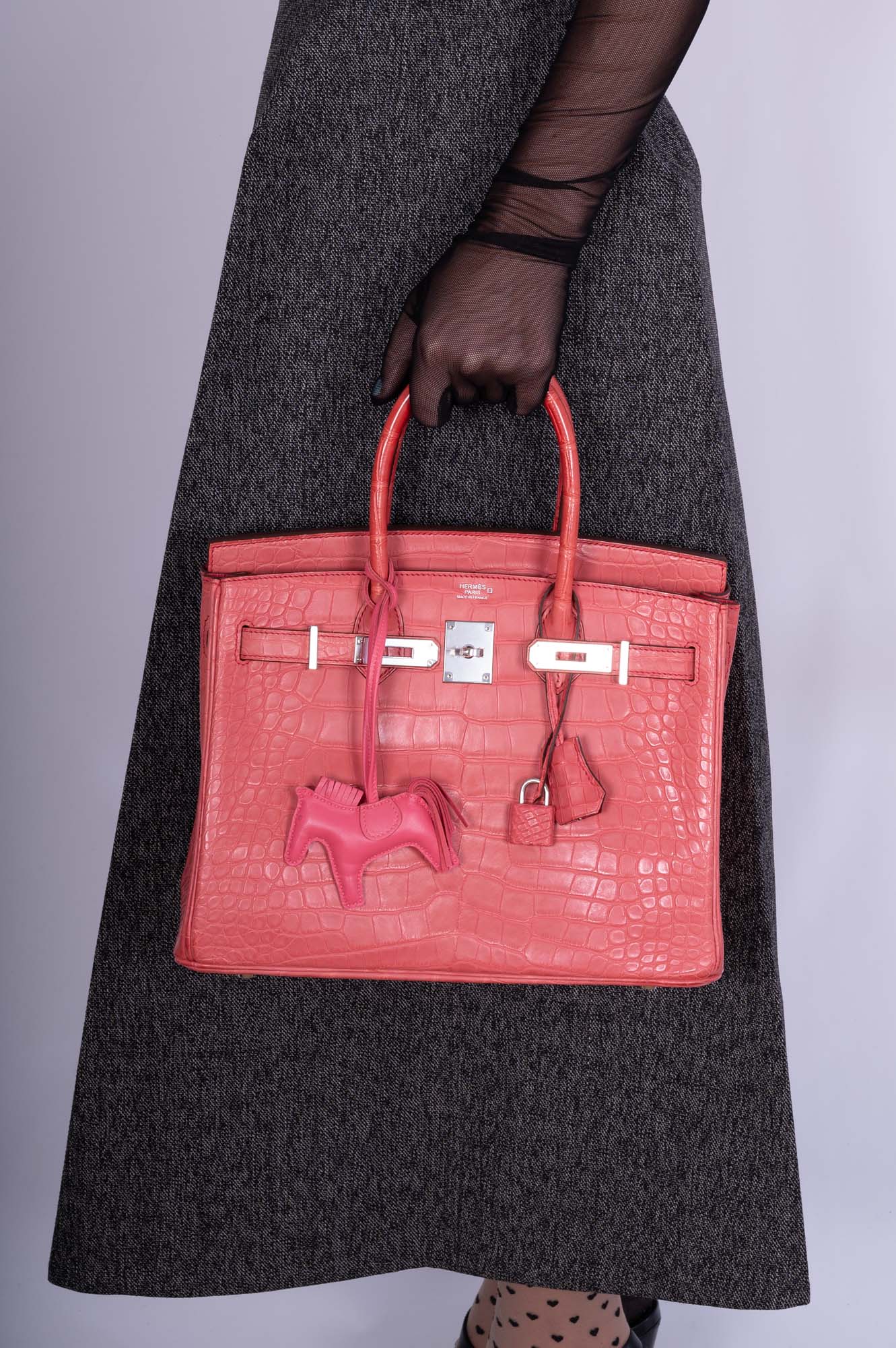 Hermès Birkin 30 Matte Bougainvillier Alligator Palladium Hardware